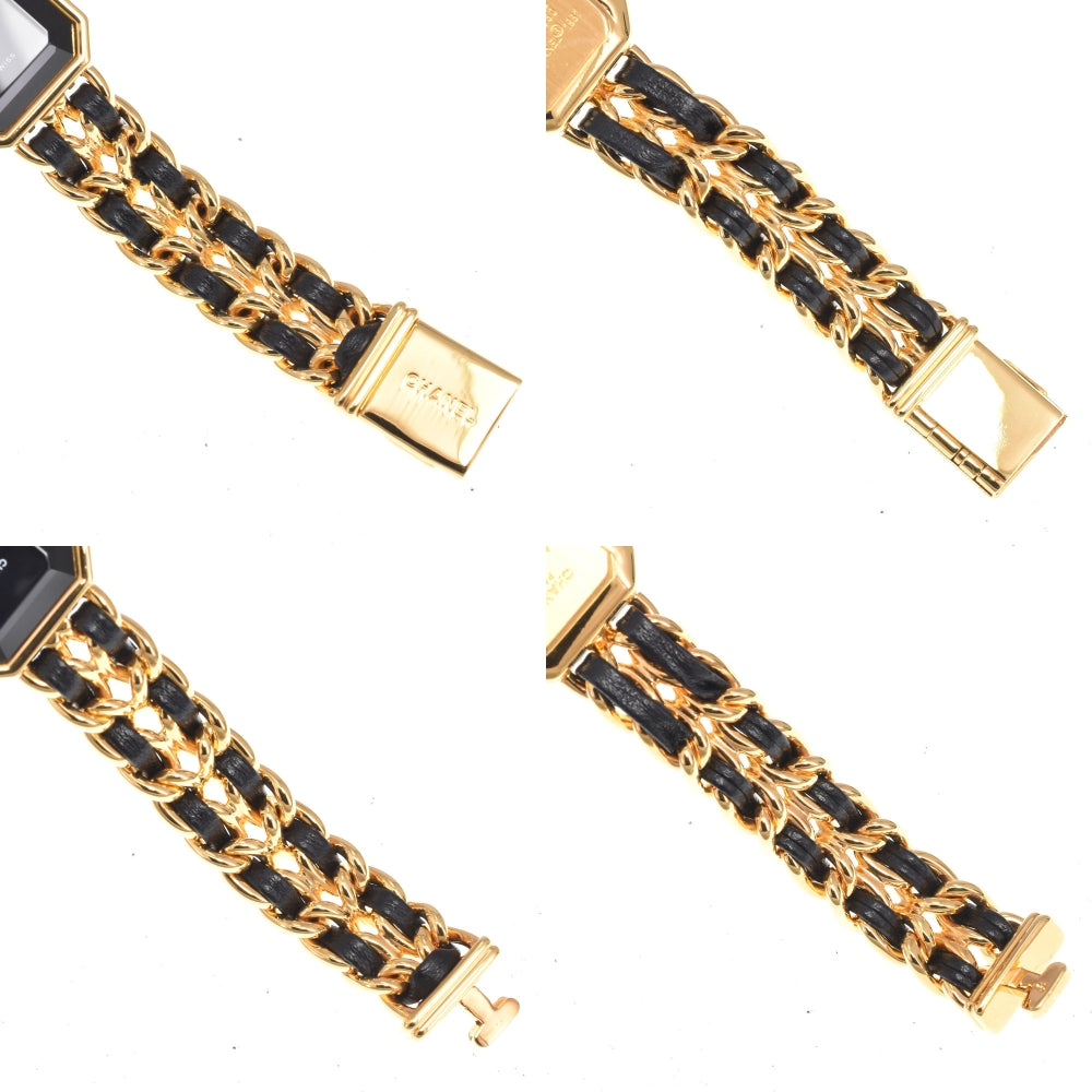 Chanel Premiere Rock Quartz Plated Metal And Leather Watch (Pre-Owned)