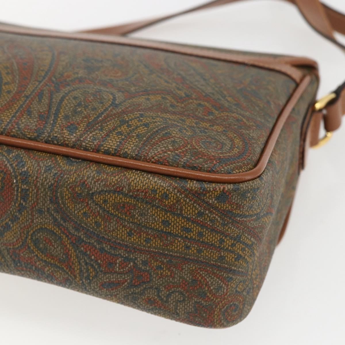 Valentino Garavani Vintage Canvas And Leather Brown Canvas Shoulder Bag Bag (Pre-Owned)