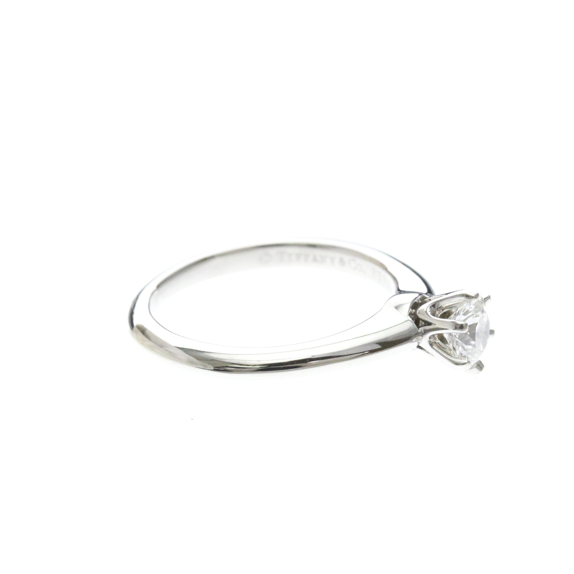 Tiffany & Co. Tiffany Setting Solitaire Platinum With Diamond Silver Platinum Ring Jewelry (Pre-Owned)