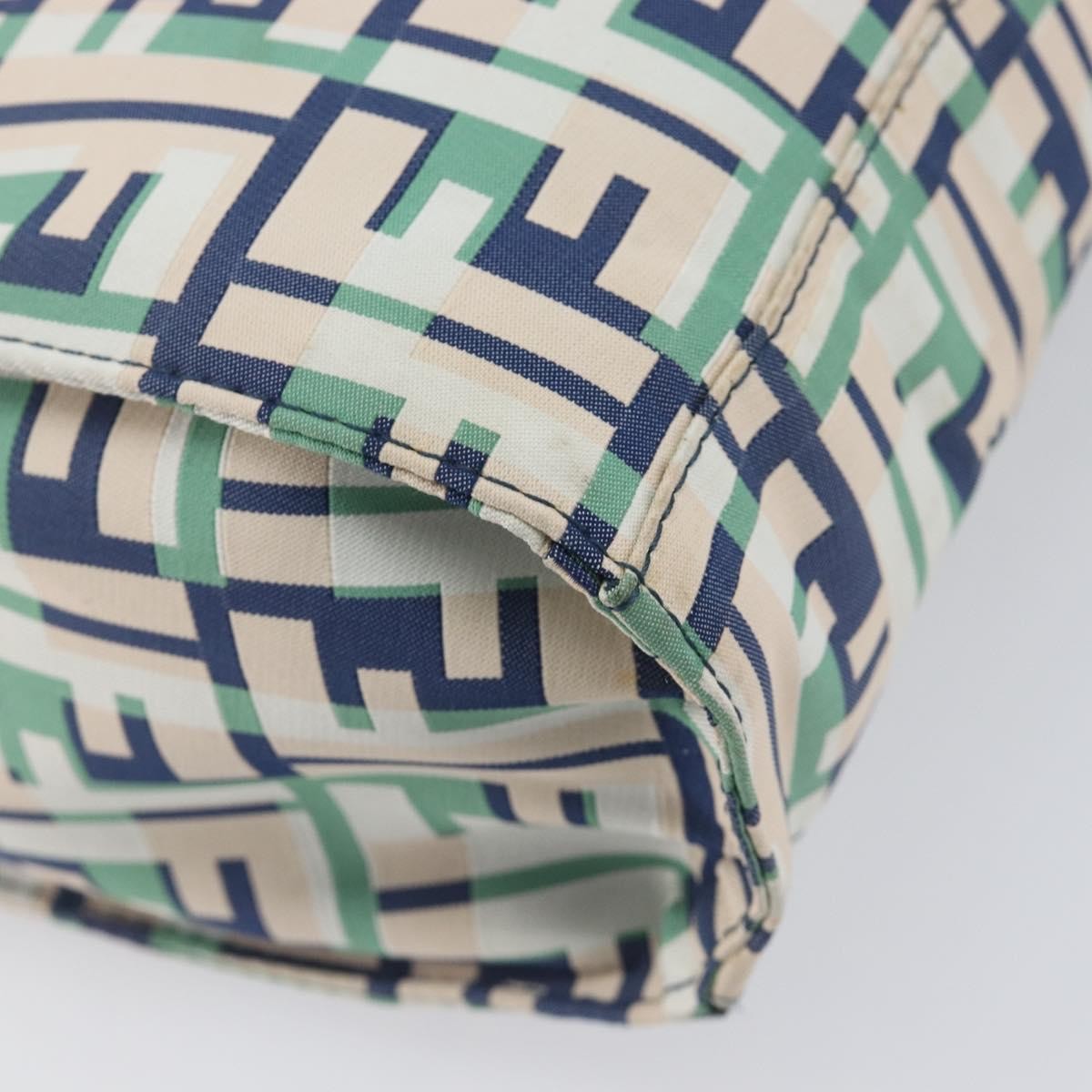 Fendi Logo Zucca Nylon Green Nylon Tote Bag Bag (Pre-Owned)