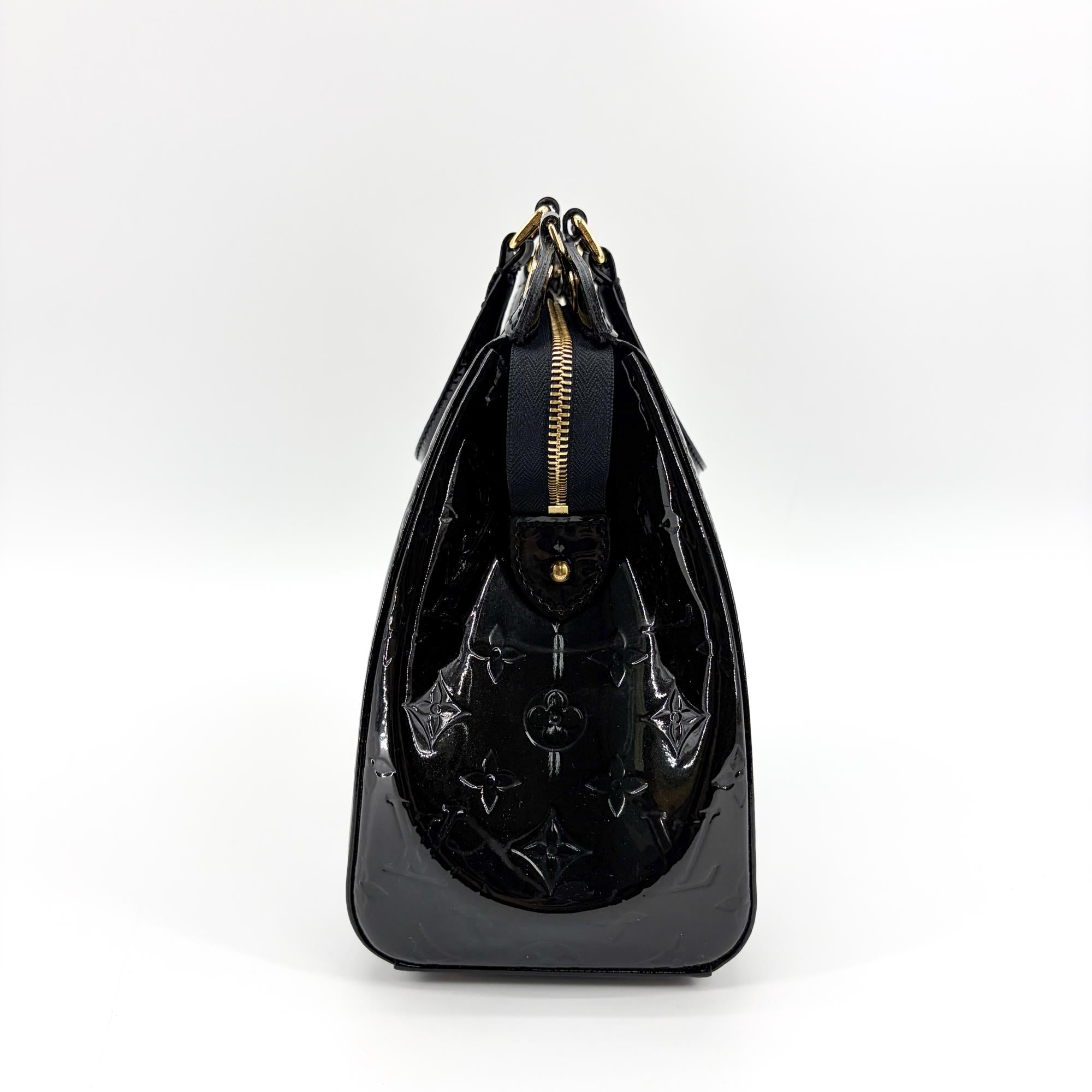 Louis Vuitton Brea Nm Monogram Vernis Black Patent_Leather Handbag (Pre-Owned)