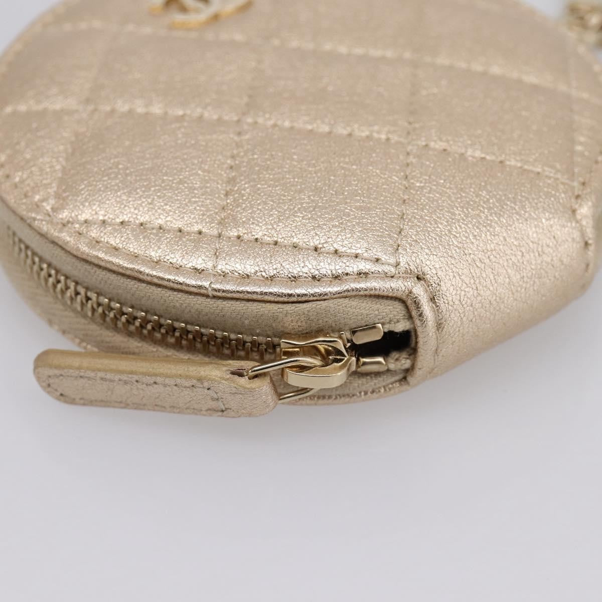 Chanel Pearl Crown Cc Multi Pouches Wristlet Quilted Lambskin Gold Leather Clutche & Pouche Bag (Pre-Owned)