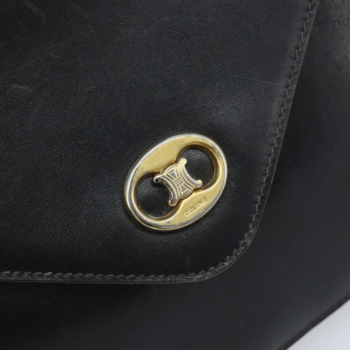 Celine Vintage Leather Black Leather Shoulder Bag Bag (Pre-Owned)