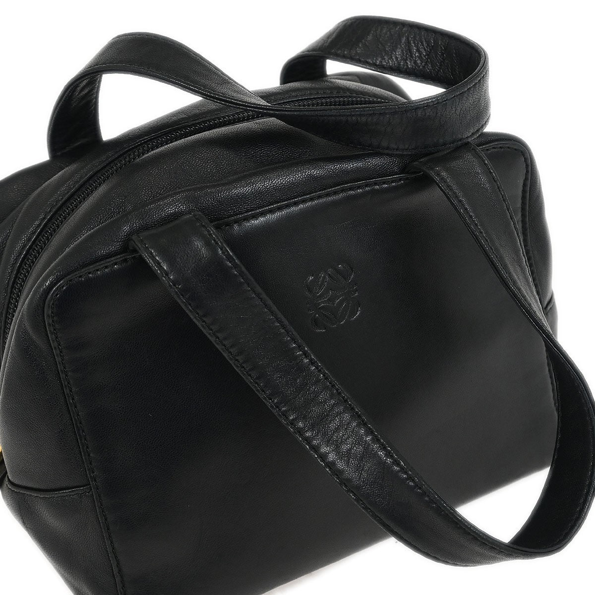 Loewe Anagram Leather Black Leather Handbag (Pre-Owned)
