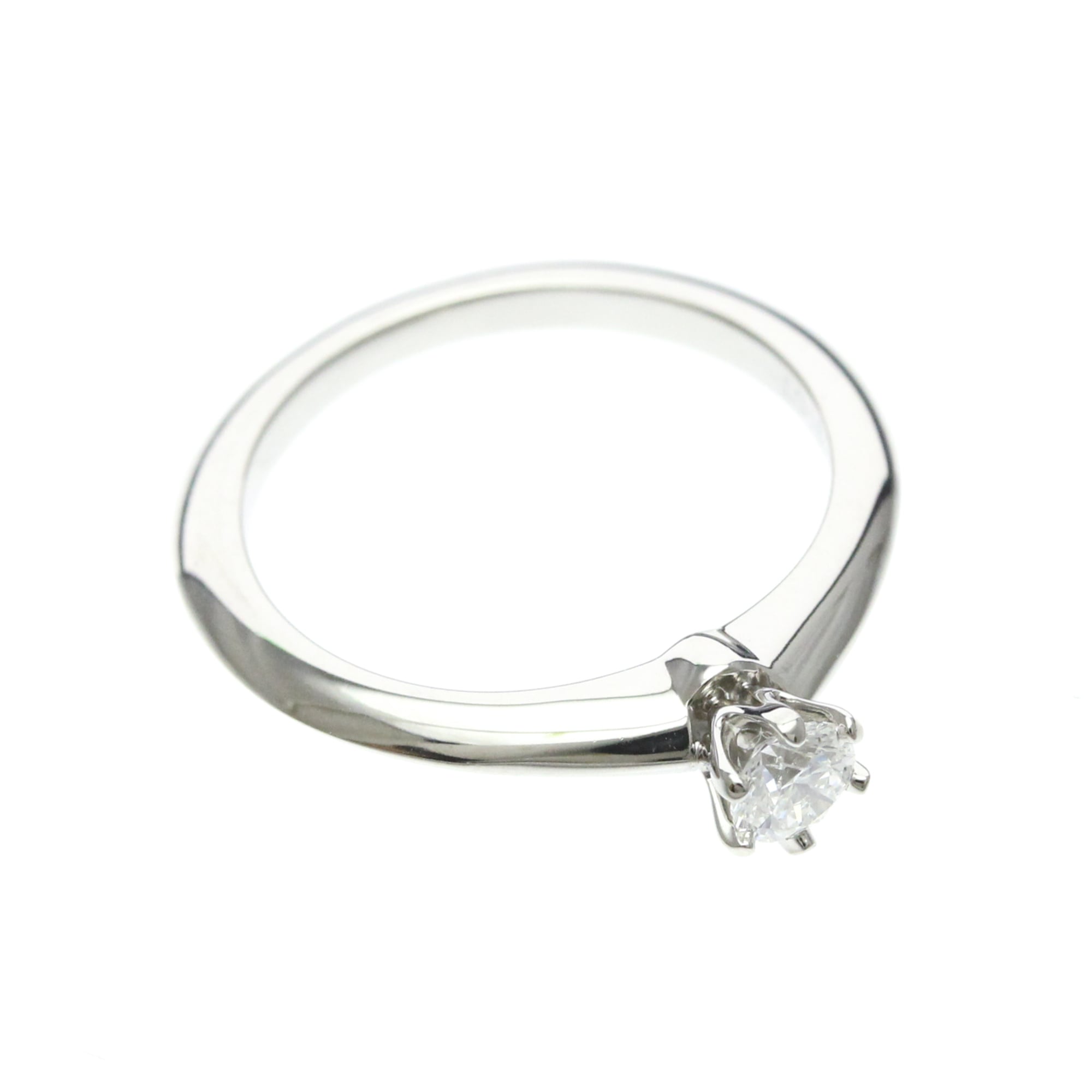 Tiffany & Co. Tiffany Setting Solitaire Platinum With Diamond Silver Platinum Ring Jewelry (Pre-Owned)