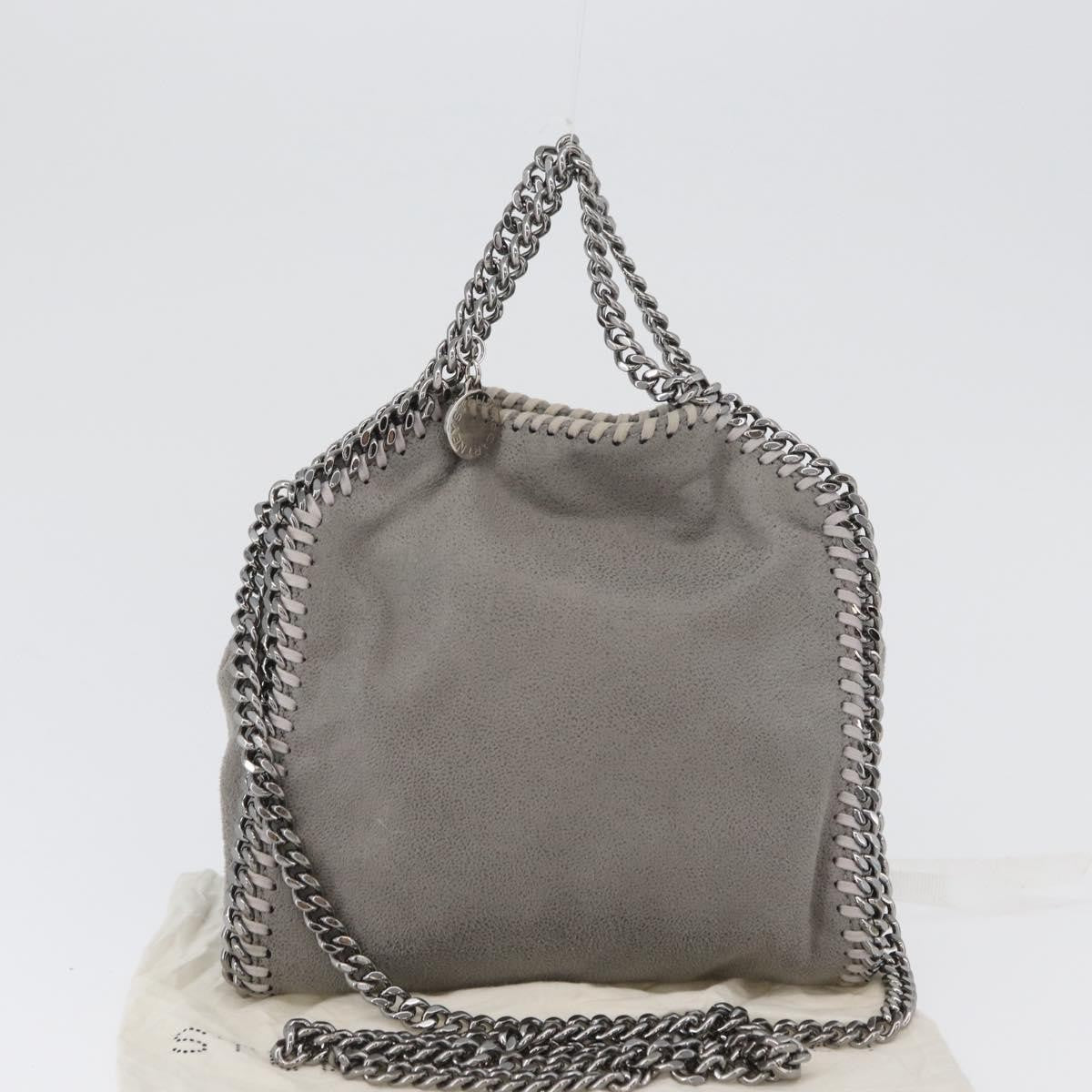 Stella Mccartney Falabella Fold Over Faux Leather Gray Polyester Shoulder Bag Bag (Pre-Owned)