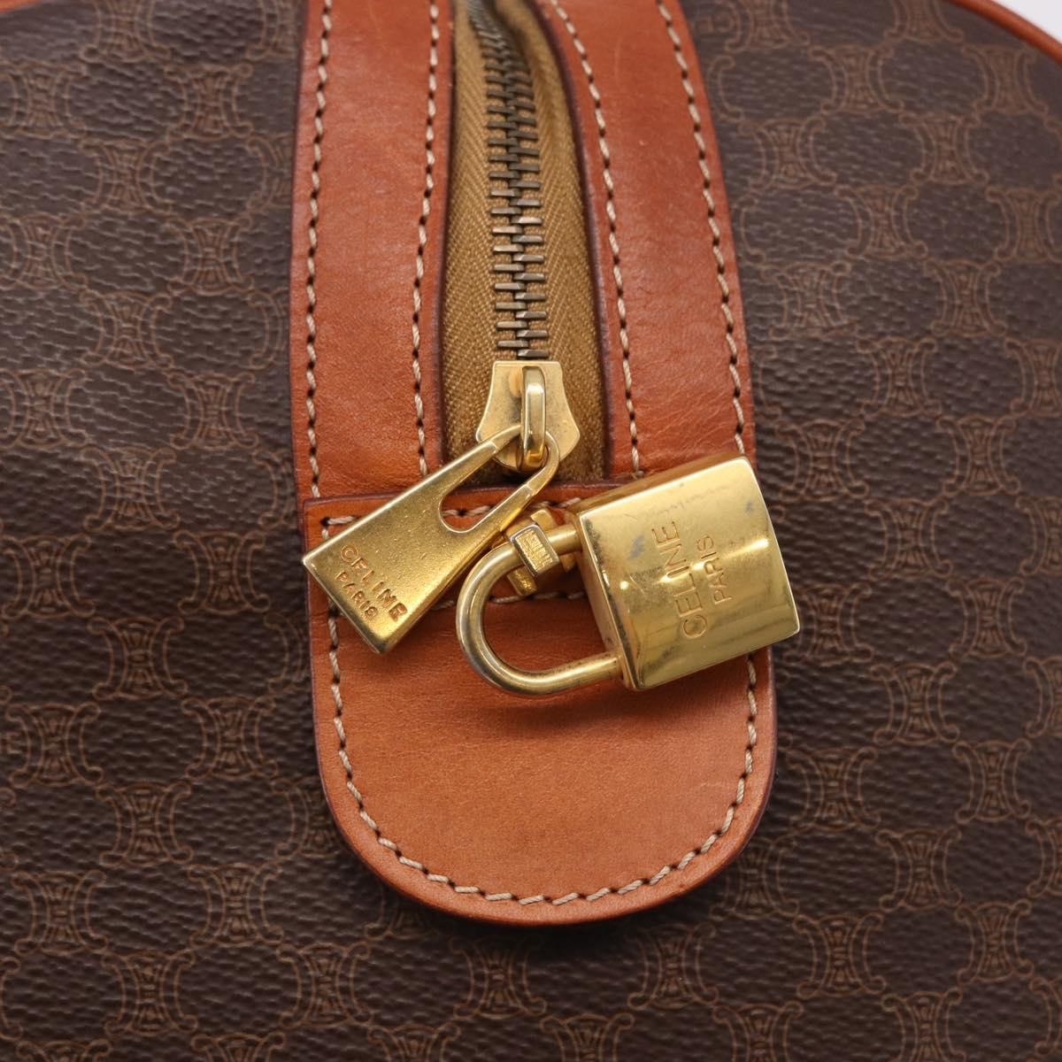Celine Vintage Duffle Macadam Coated Canvas Brown Canvas Handbag (Pre-Owned)