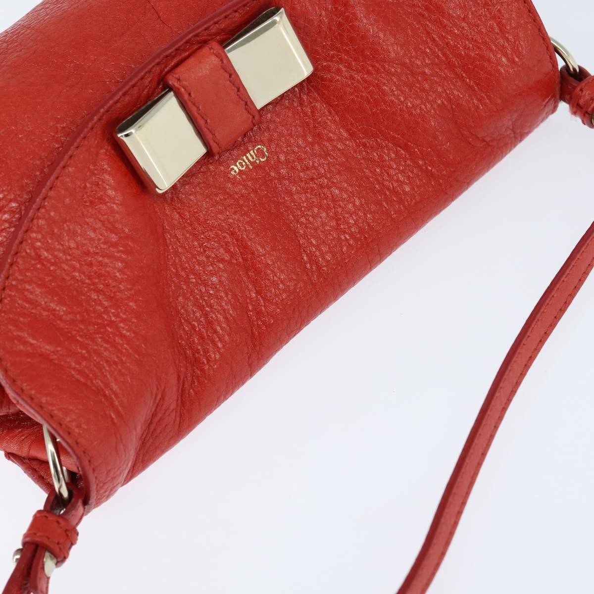 Chloe Lily Leather Red Leather Shoulder Bag Bag (Pre-Owned)