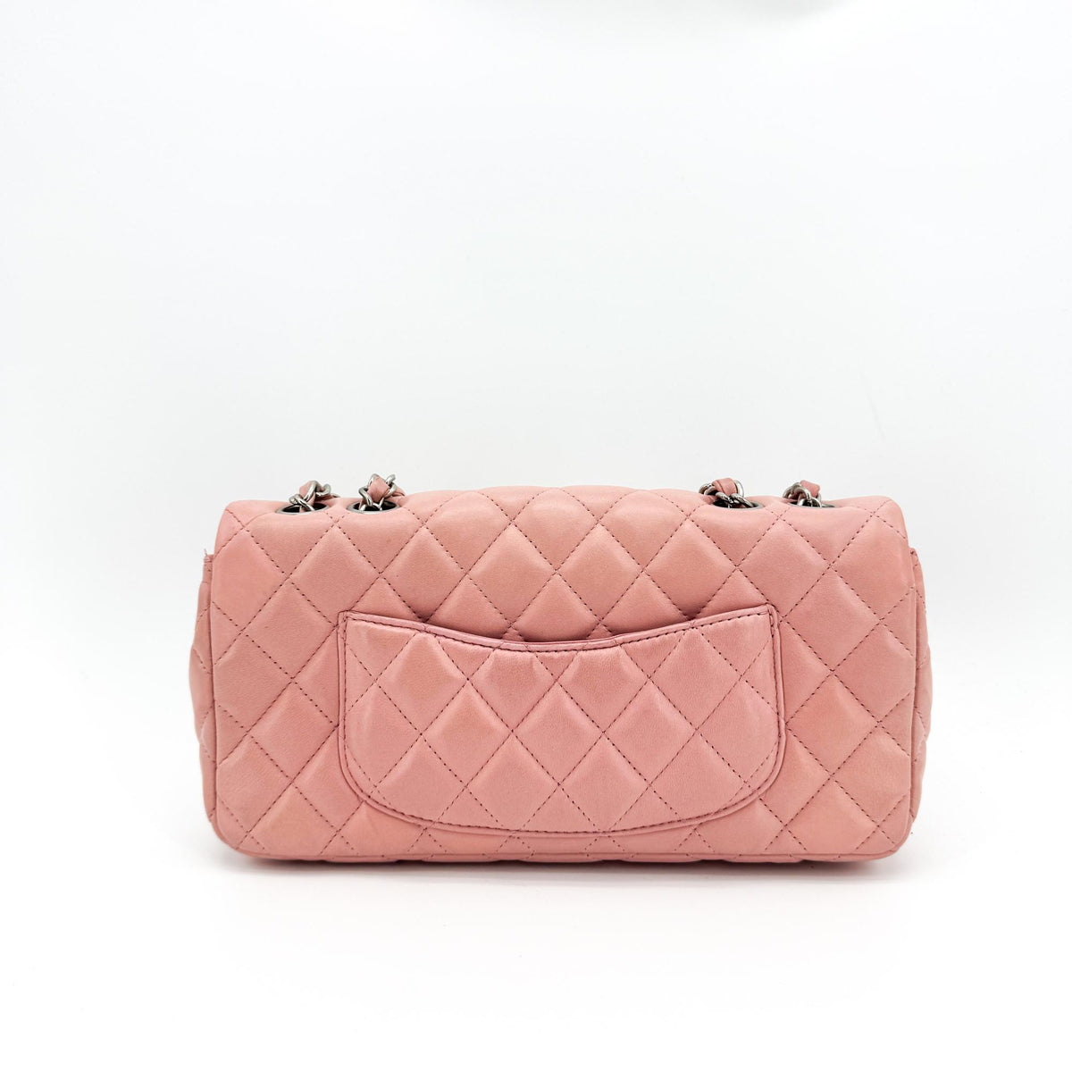 Chanel Classic Single Flap Quilted Lambskin Pink Leather Handbag (Pre-Owned)