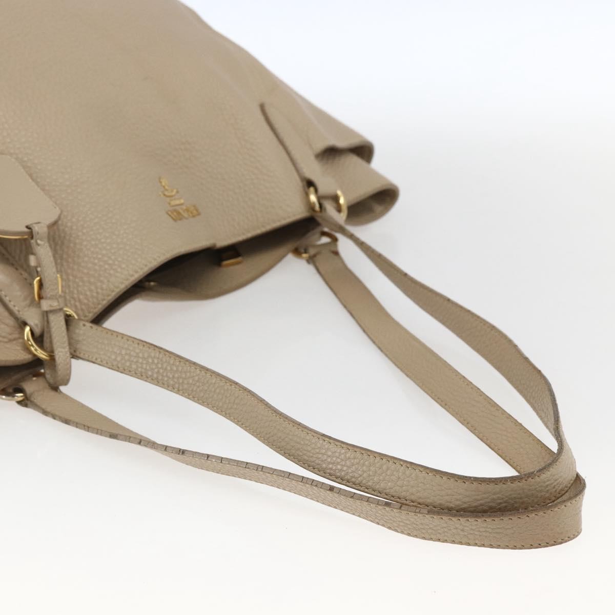 Prada Side Pocket Convertible Vitello Daino Beige Leather Tote Bag Bag (Pre-Owned)