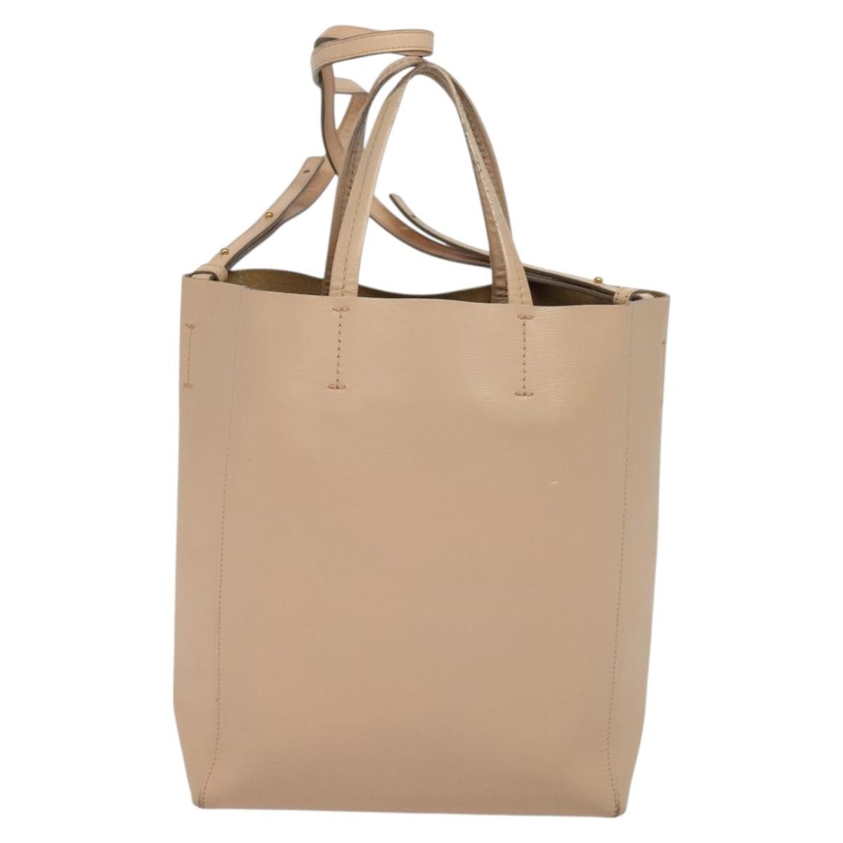 Celine Vertical Cabas Tote Leather Pink Leather Tote Bag Bag (Pre-Owned)