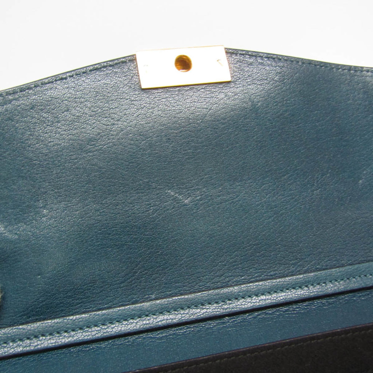 Givenchy Gv3 Flap Leather With Suede Blue Leather Handbag (Pre-Owned)