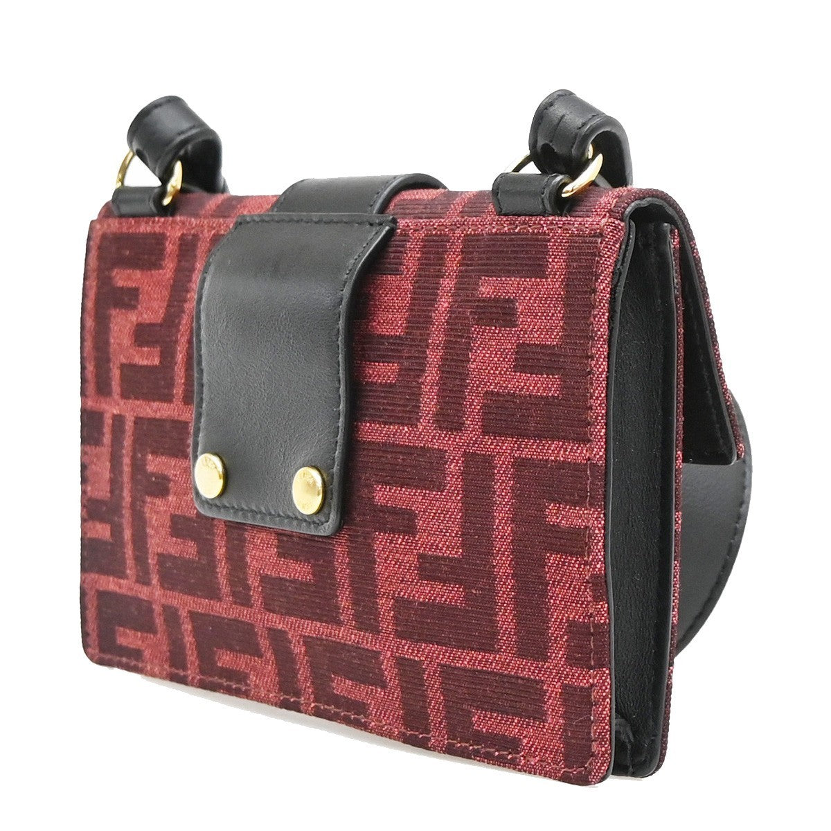 Fendi Baguette Convertible Pouch Zucca Canvas Burgundy Canvas Clutche & Pouche Bag (Pre-Owned)