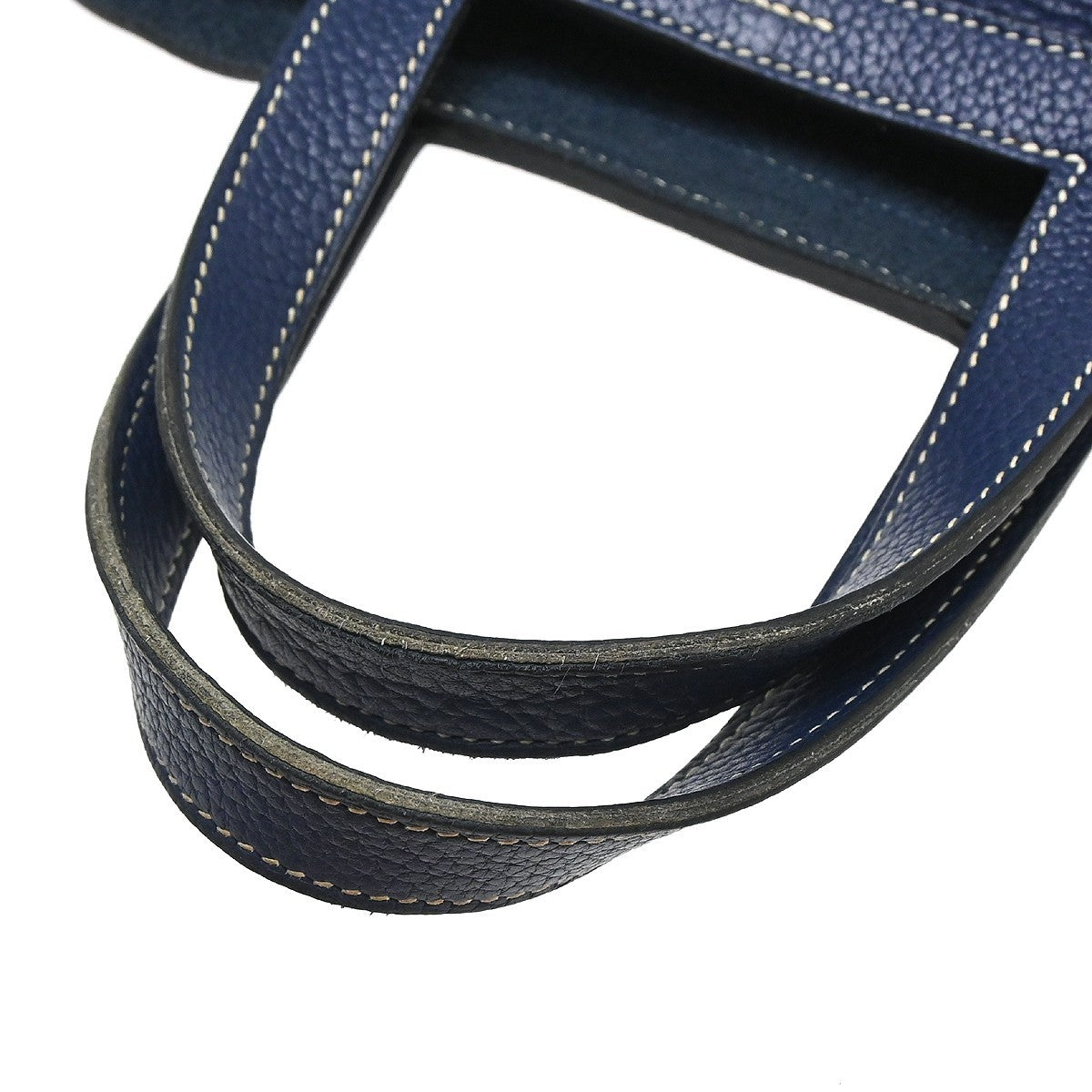 Hermes Halzan Clémence Blue Leather Tote Bag Bag (Pre-Owned)
