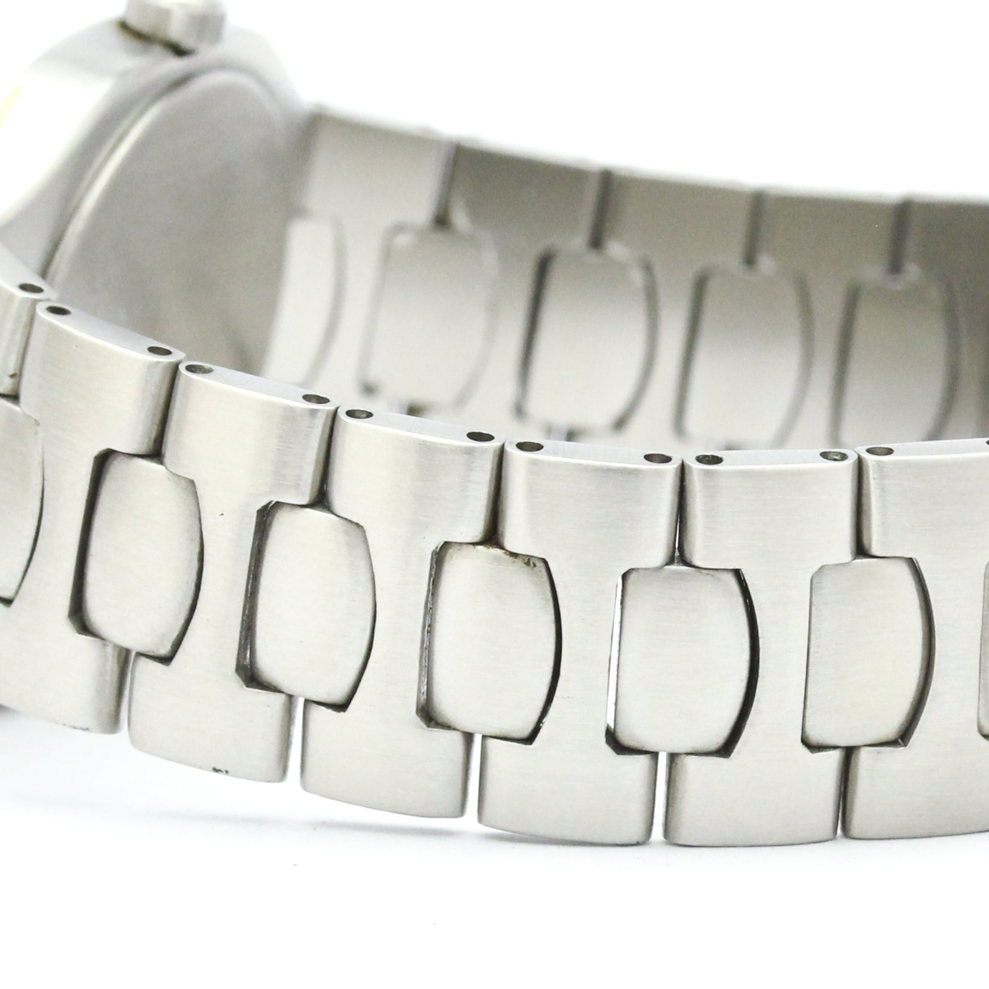 Omega Seamaster Polaris Day-Date Quartz Stainless Steel With Plated Metal Watch (Pre-Owned)