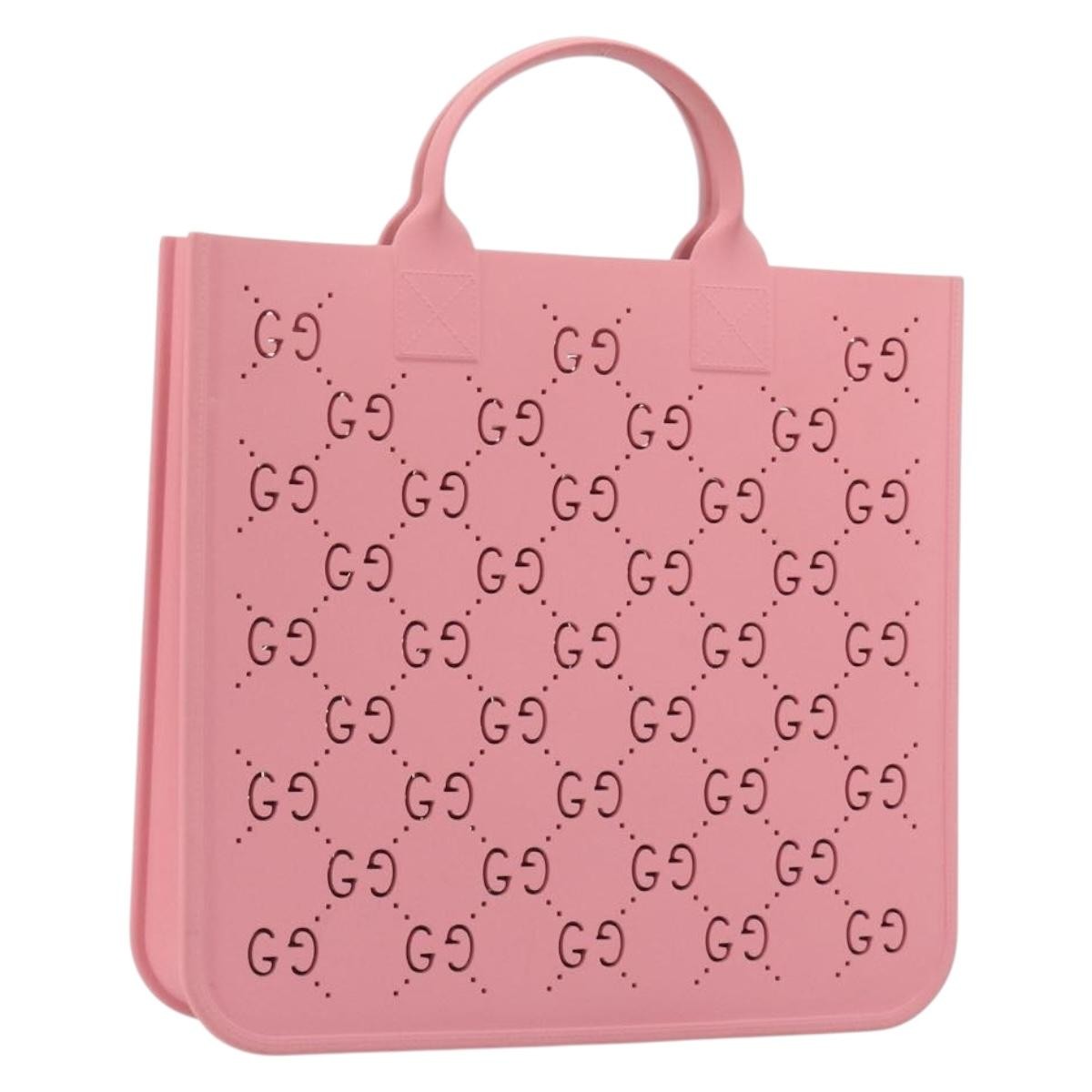 Gucci Children's Printed Gg Coated Canvas Pink Rubber Tote Bag Bag (Pre-Owned)