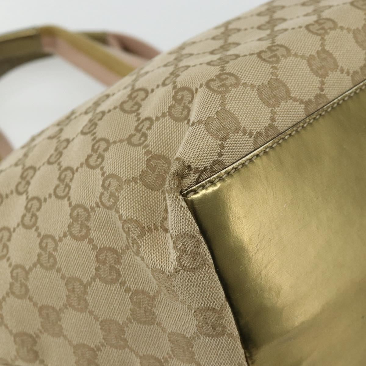 Gucci Web Zip Tote Gg Canvas And Leather Beige Canvas Tote Bag Bag (Pre-Owned)