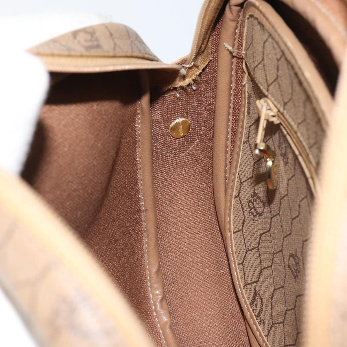 Christian Dior Vintage Honeycomb Canvas And Leather Beige Canvas Shoulder Bag Bag (Pre-Owned)