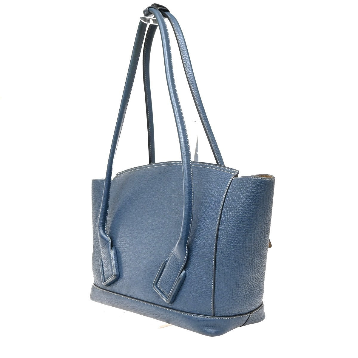 Bottega Veneta Arco Grainy Leather Navy Leather Tote Bag Bag (Pre-Owned)