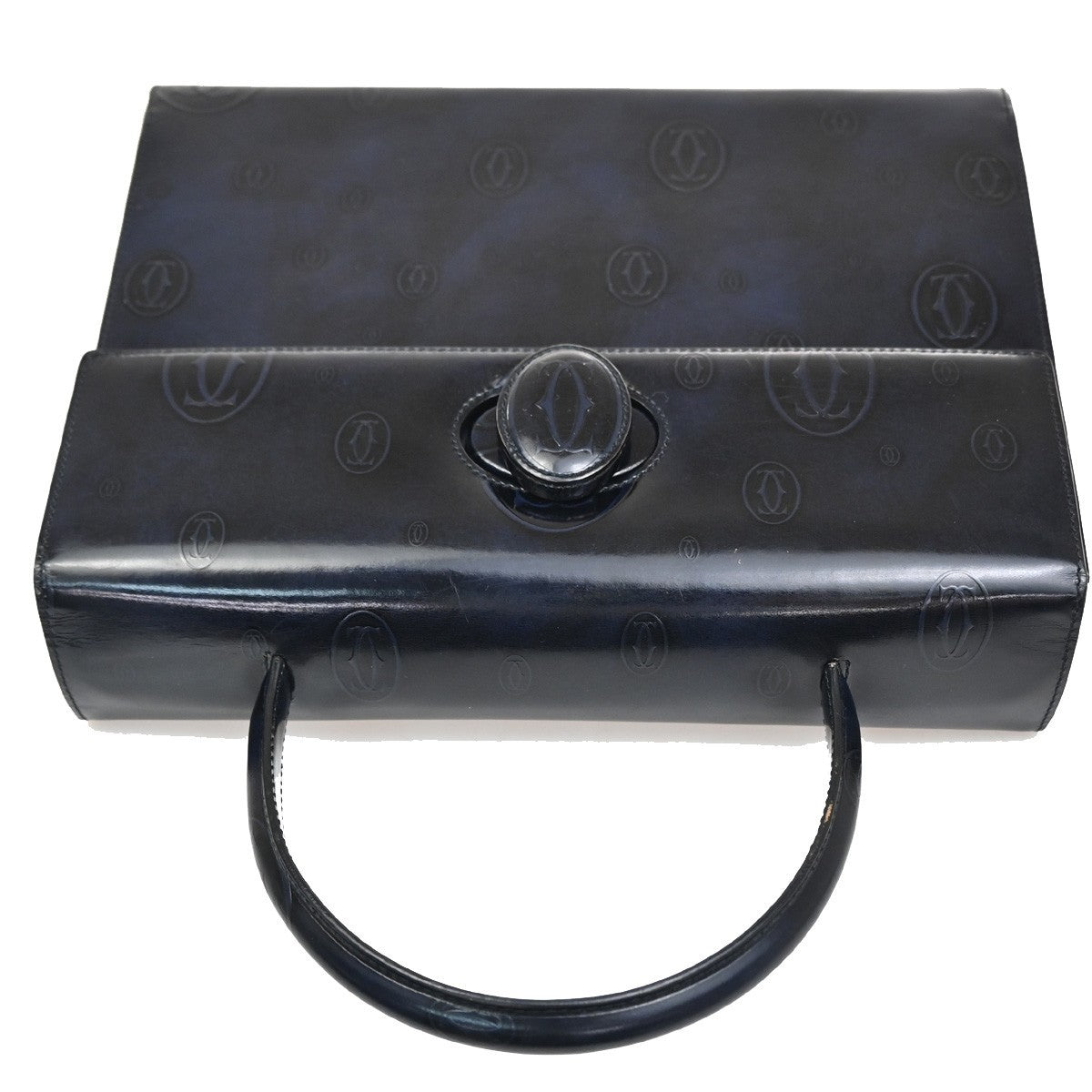 Cartier Happy Birthday Patent Leather Navy Patent_Leather Handbag (Pre-Owned)