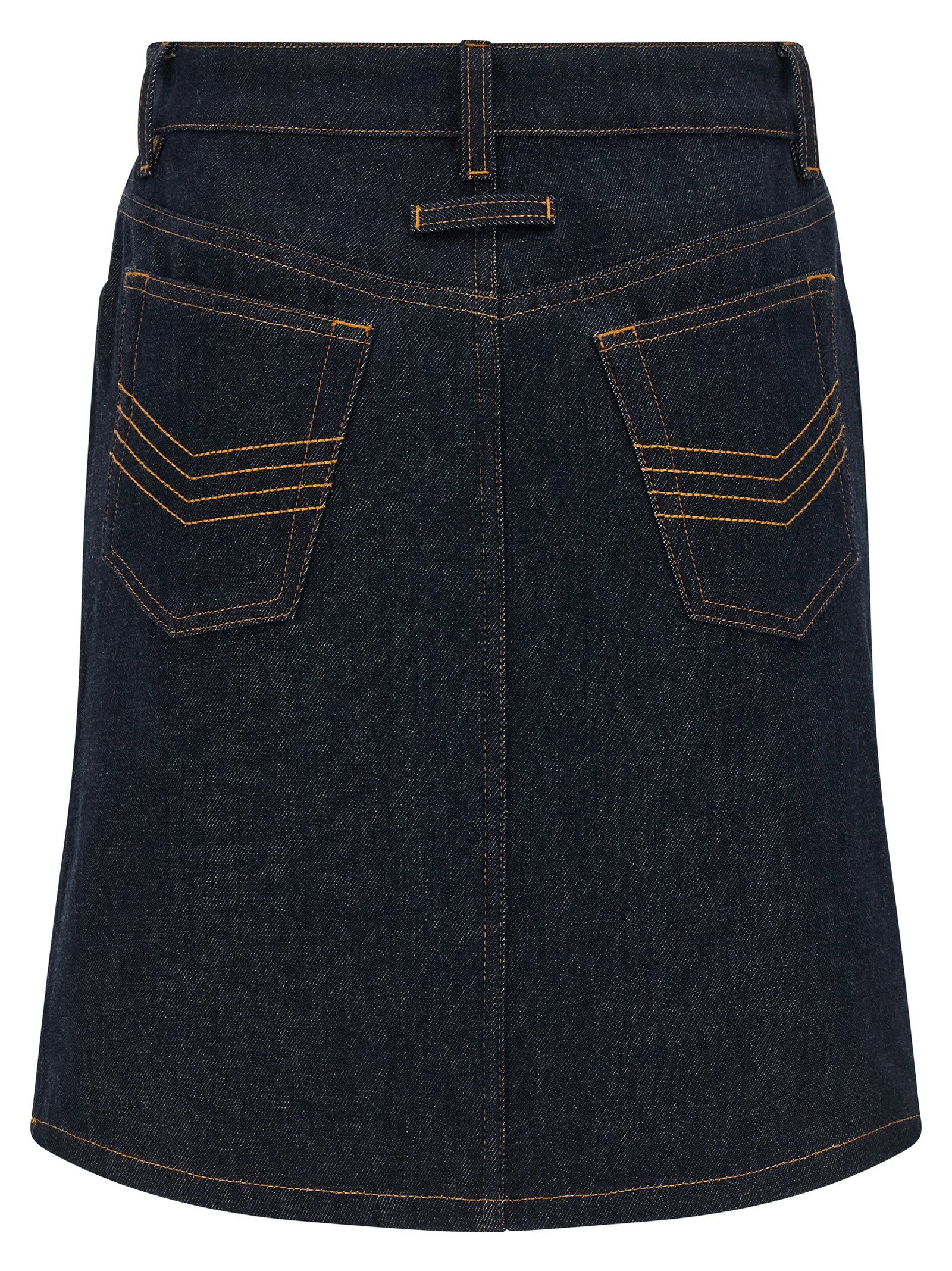 Jean Paul Gaultier Women's Denim Mini Skirt With Cuts And Turn Up Skirt