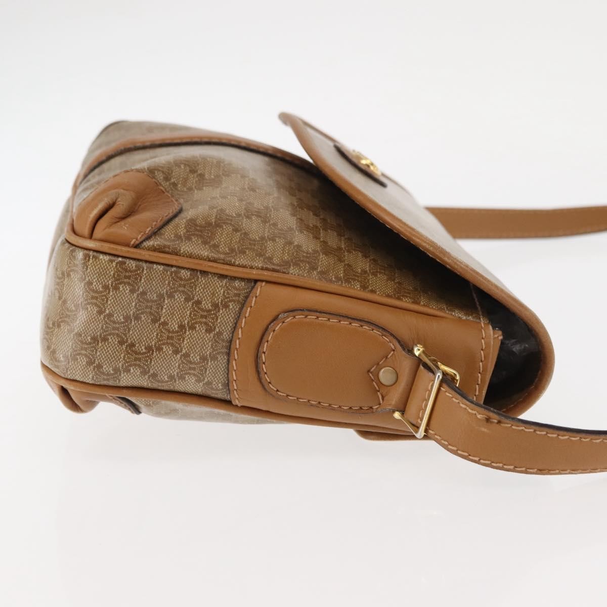 Celine Macadam Shoulder Pvc Leather Beige Pvc,Canvas Bag (Pre-Owned)