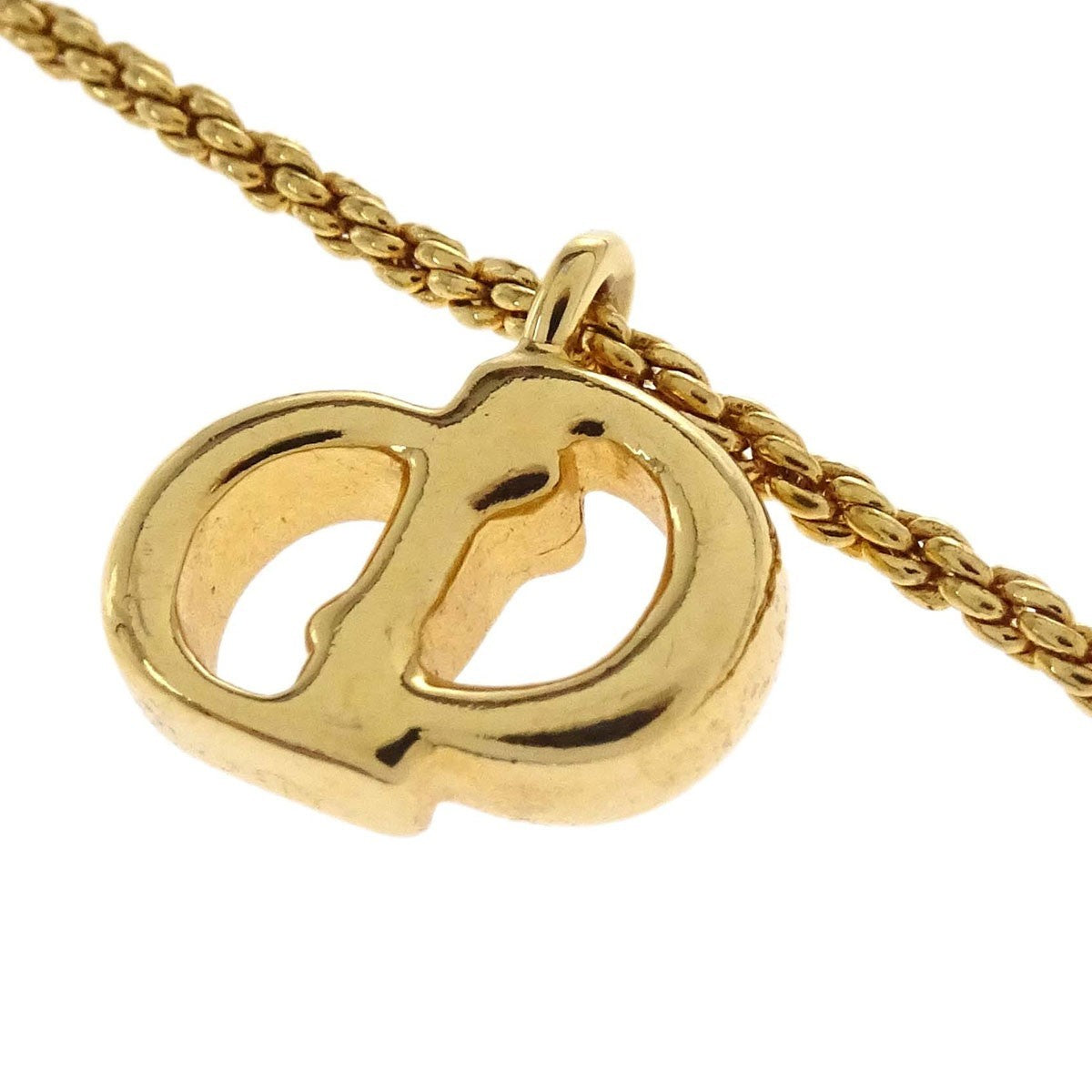 Christian Dior Cd Pendant Gold-Plated Gold Gold_Plated Necklace Jewelry (Pre-Owned)