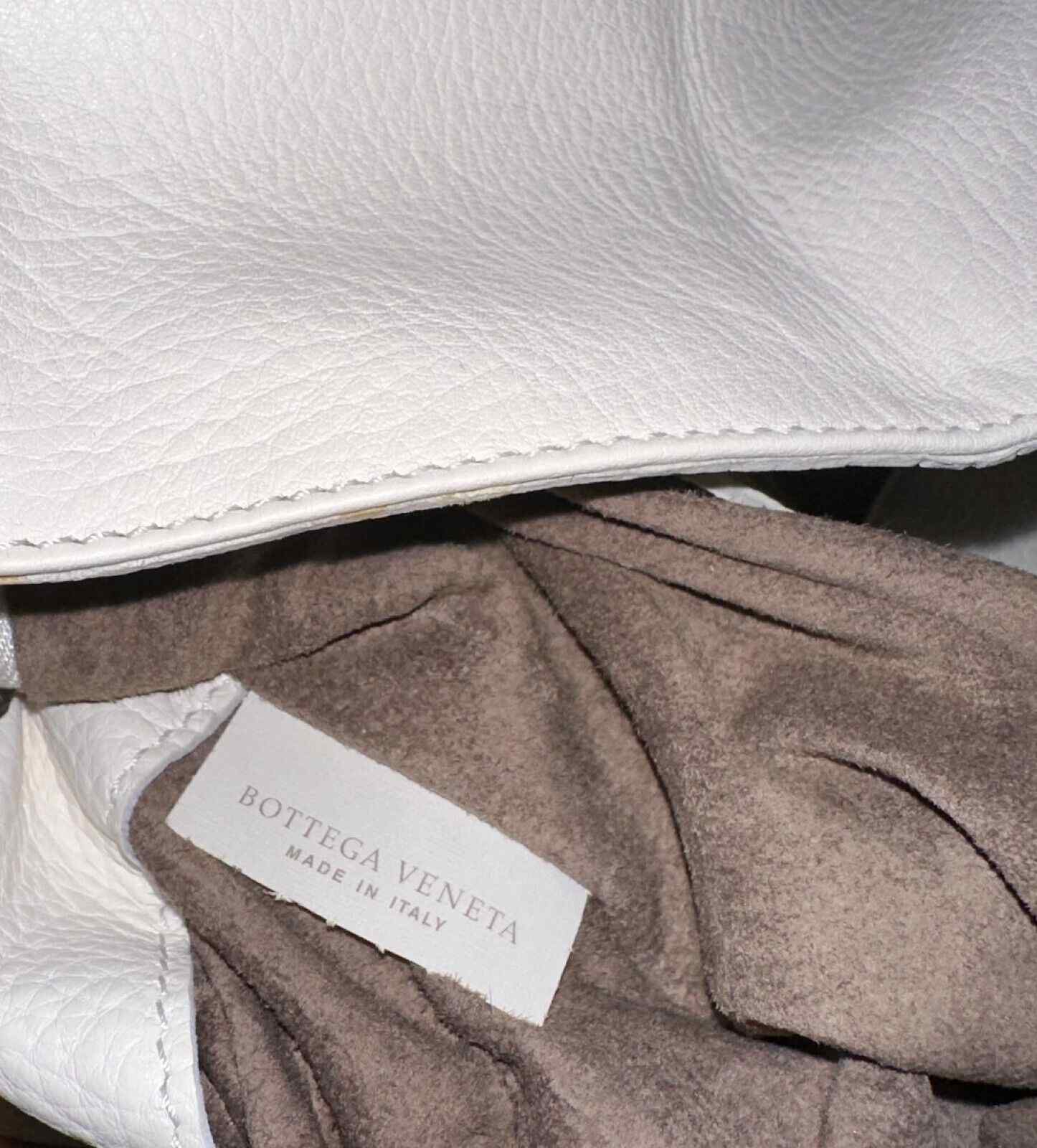 BOTTEGA VENETA Milk White Leather Zip Around Tote Bag Woven Detail