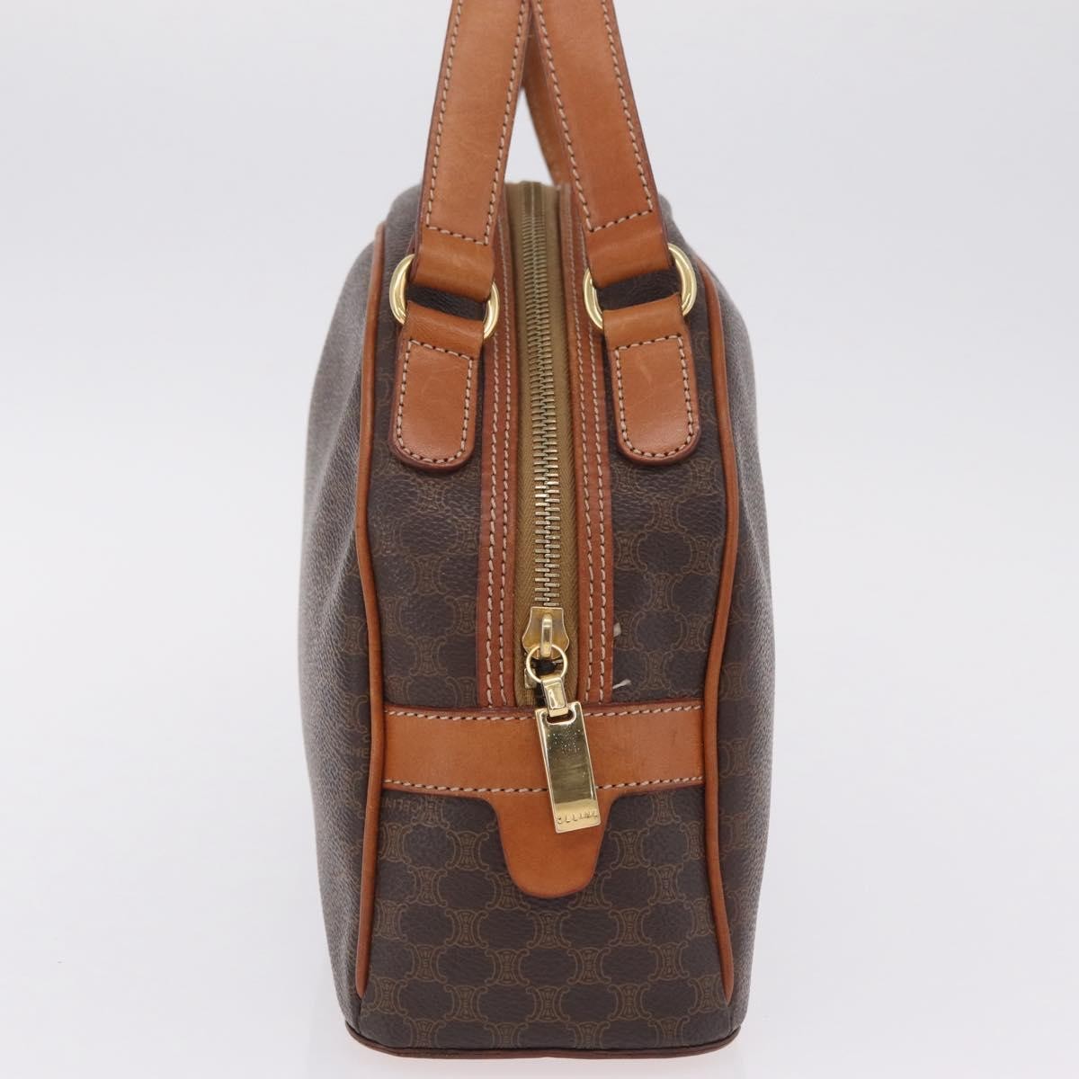 Celine Vintage Handbag Toile Céline Brown Canvas Handbag (Pre-Owned)