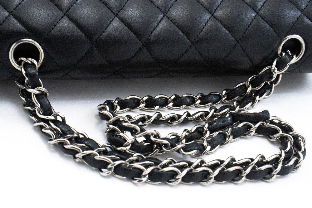 Chanel Classic Bowler Quilted Caviar Black Leather Handbag (Pre-Owned)
