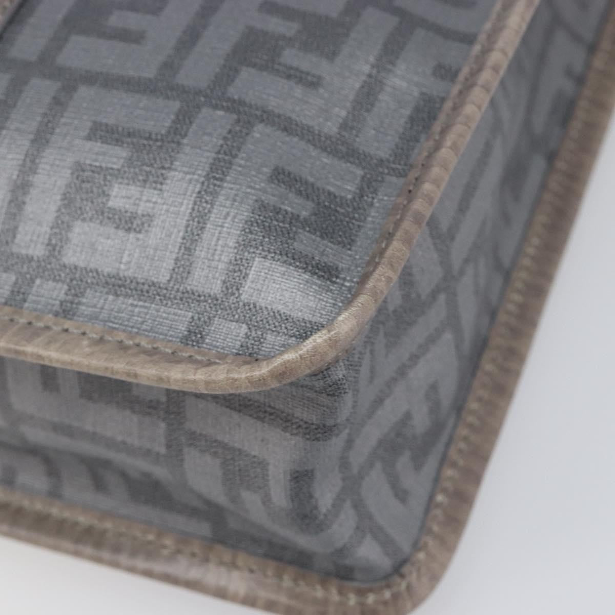 Fendi Open Shopping Zucca Canvas Gray Canvas Tote Bag Bag (Pre-Owned)