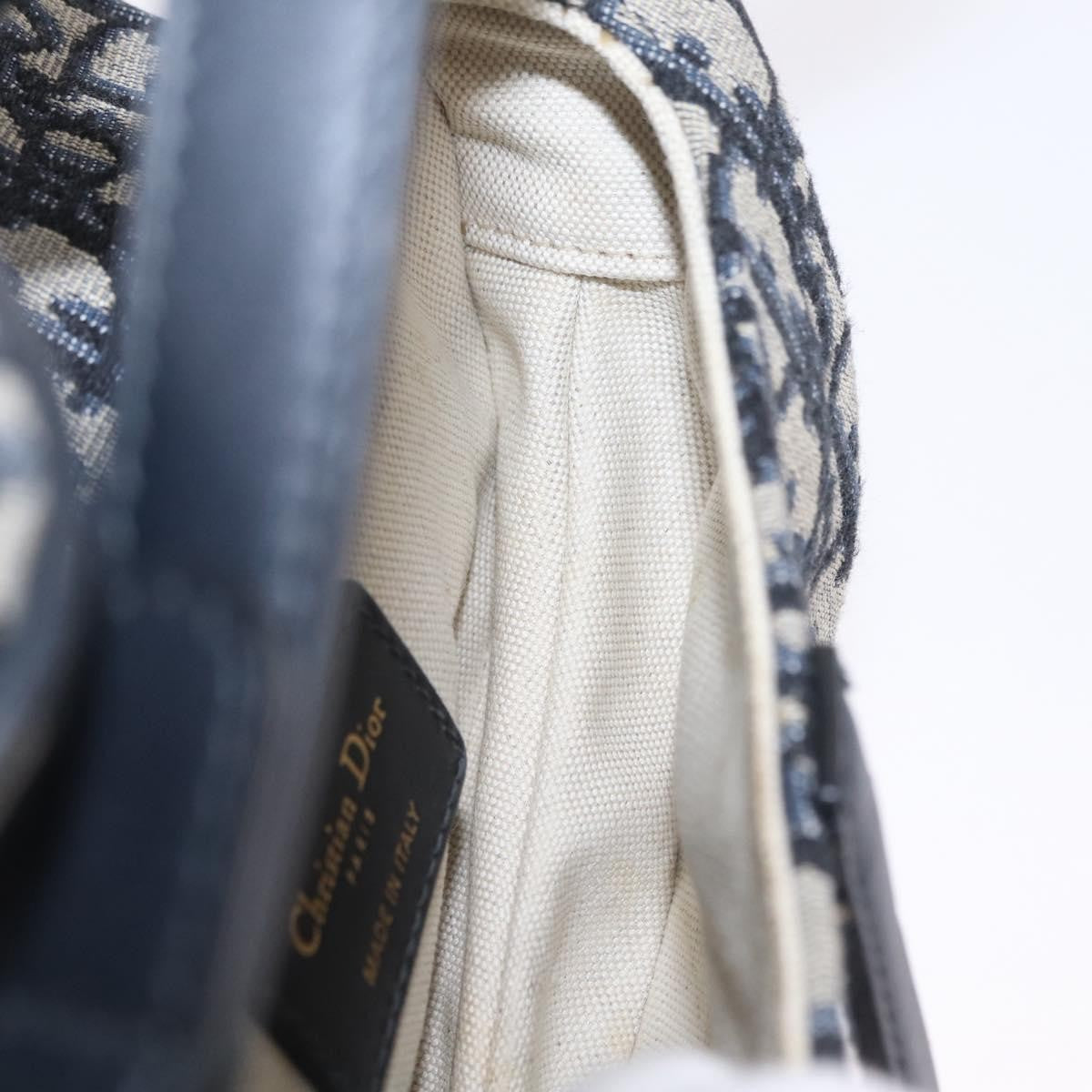 Christian Dior Saddle Oblique Canvas Navy Canvas Handbag (Pre-Owned)
