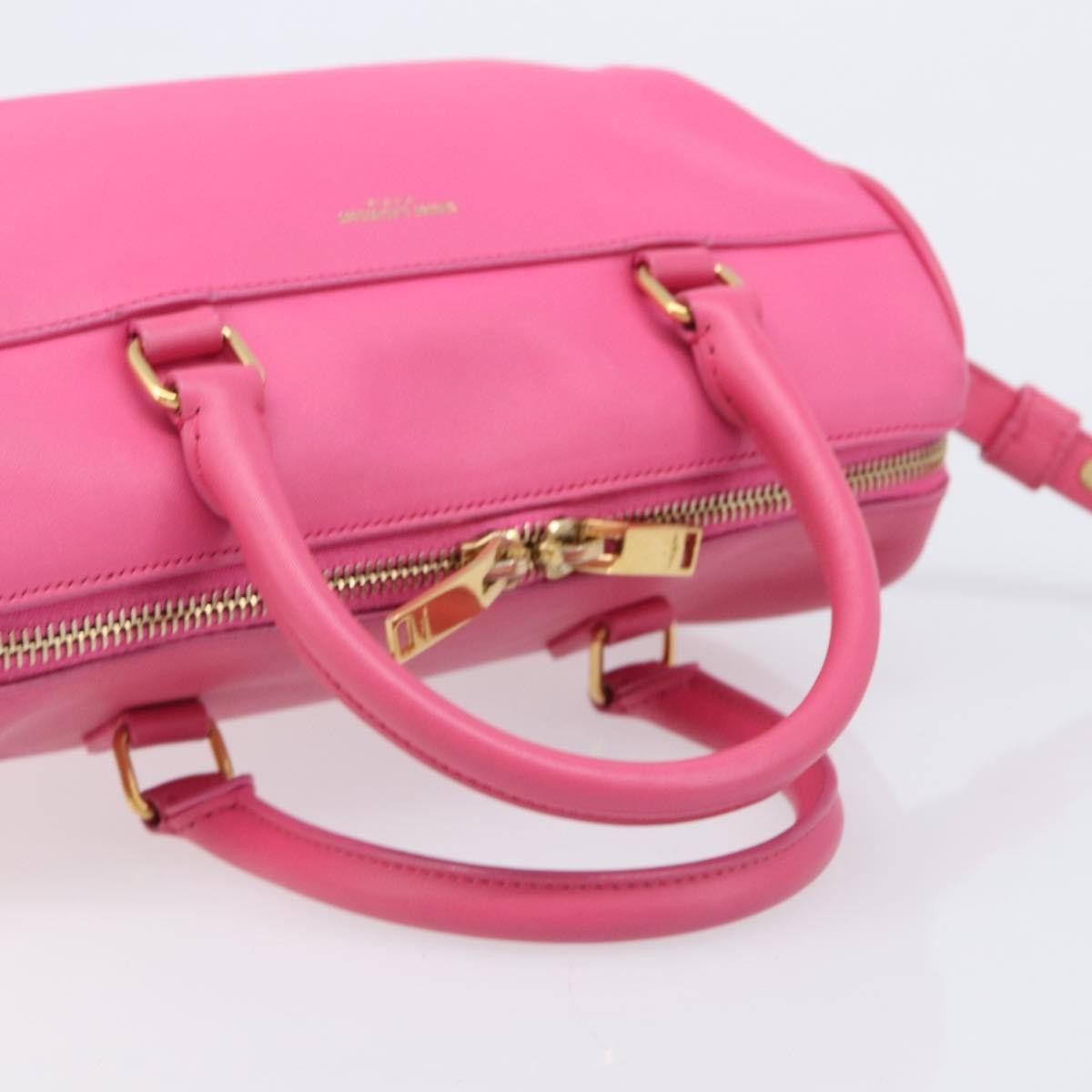 Saint Laurent Classic Duffle Leather Pink Leather Handbag (Pre-Owned)