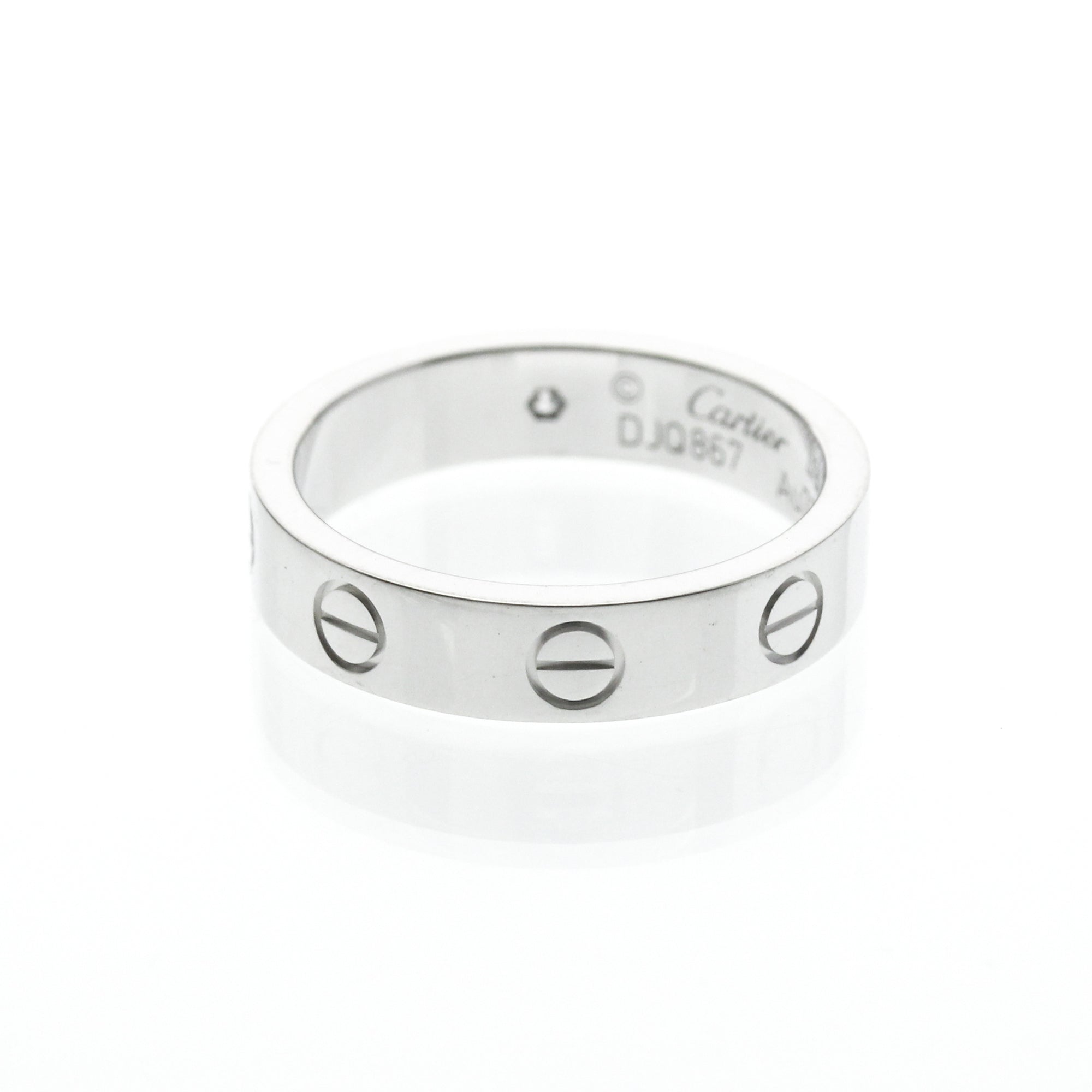 Cartier Love Wedding Band 1 Diamond 18K White Gold With Diamond Silver White_Gold Ring Jewelry (Pre-Owned)