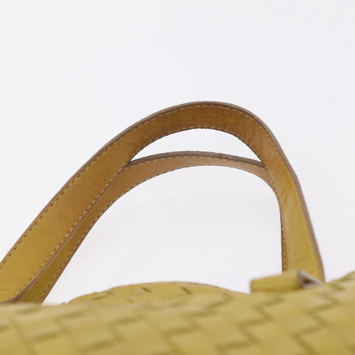 Bottega Veneta Belted Intrecciato Nappa Yellow Leather Tote Bag Bag (Pre-Owned)