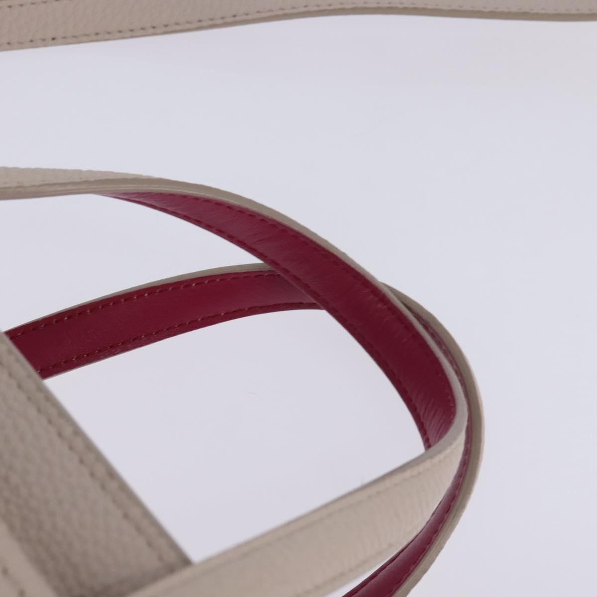 Salvatore Ferragamo Amy Tote Pebbled Leather Beige Leather Handbag (Pre-Owned)