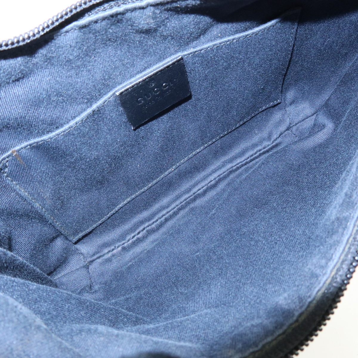 Gucci Horsebit Slim Gg Denim With Leather Black Leather Shoulder Bag Bag (Pre-Owned)