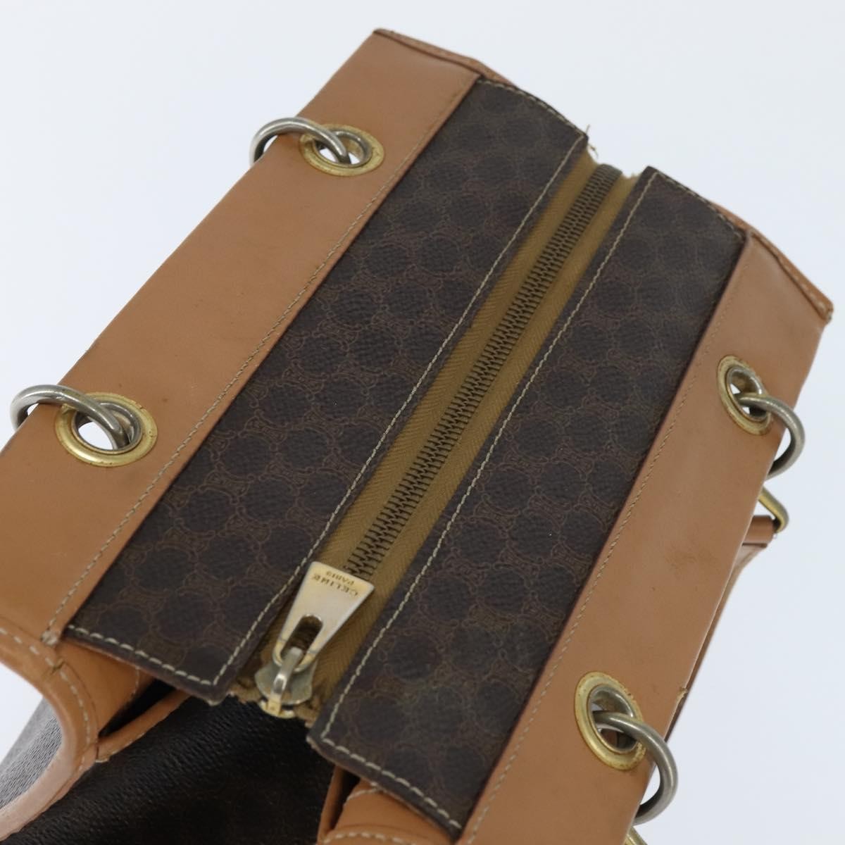 Celine Vintage Macadam Canvas Brown Canvas Tote Bag Bag (Pre-Owned)