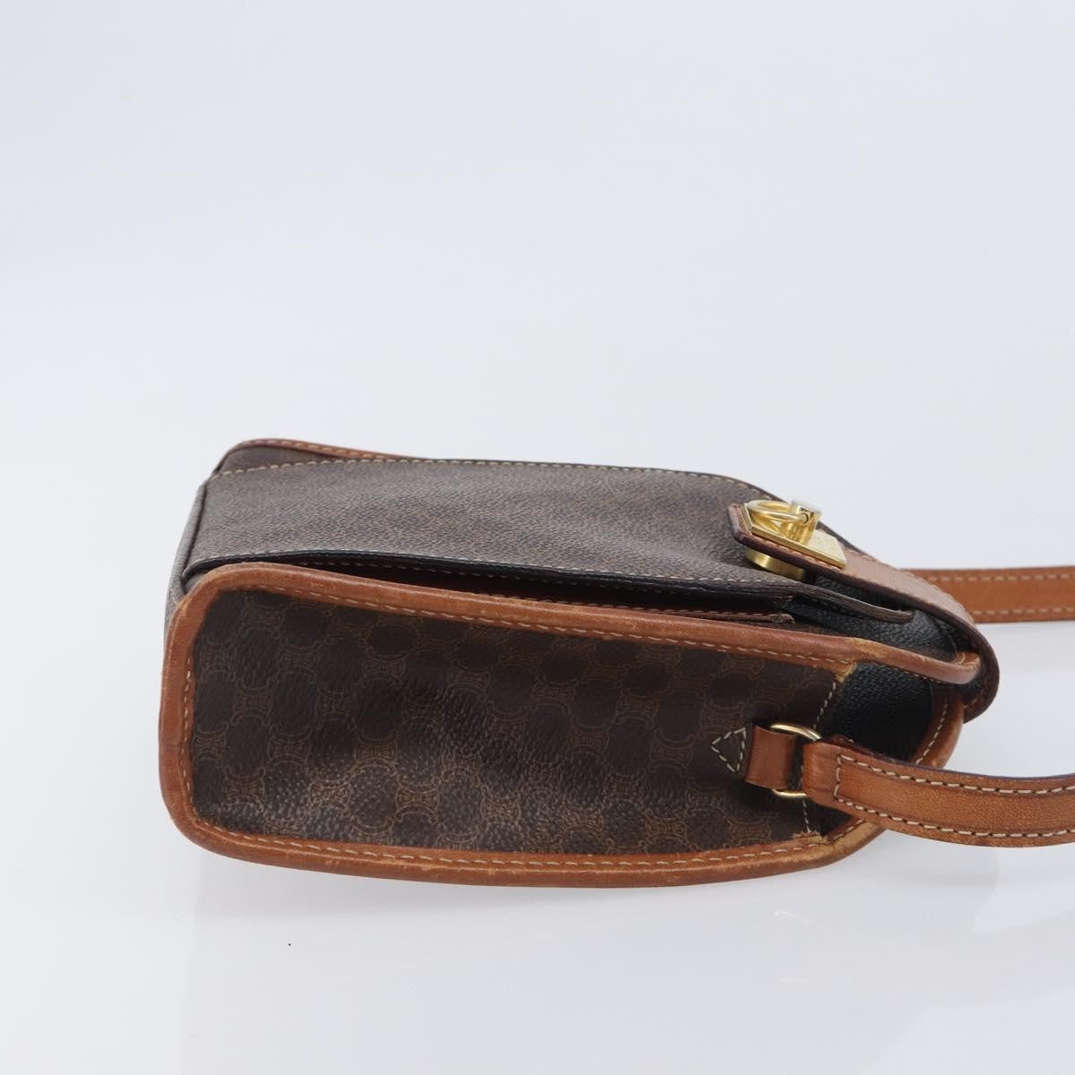 Celine Macadam Shoulder Canvas Brown Canvas Crossbody Bag Bag (Pre-Owned)