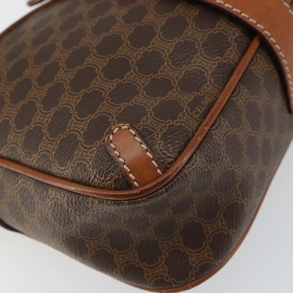 Celine Vintage Macadam Canvas And Leather Brown Canvas Shoulder Bag Bag (Pre-Owned)