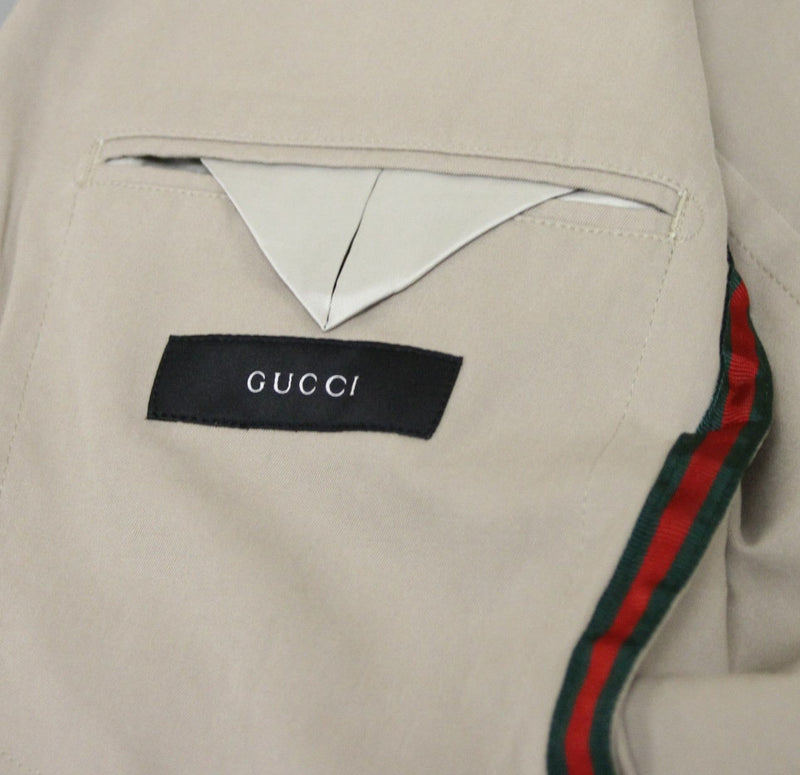 Gucci Men's Beige Cotton Blazer Jacket