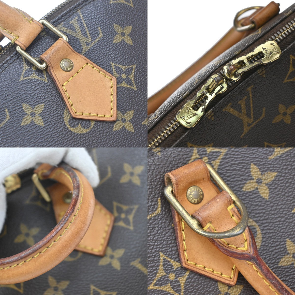 Louis Vuitton Alma Monogram Canvas Brown Leather Handbag (Pre-Owned)