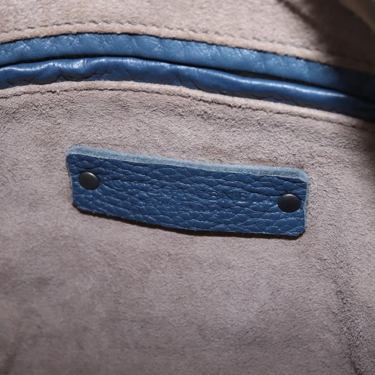 Bottega Veneta Zip Hobo Cervo With Intrecciato Detail Blue Leather Shoulder Bag Bag (Pre-Owned)