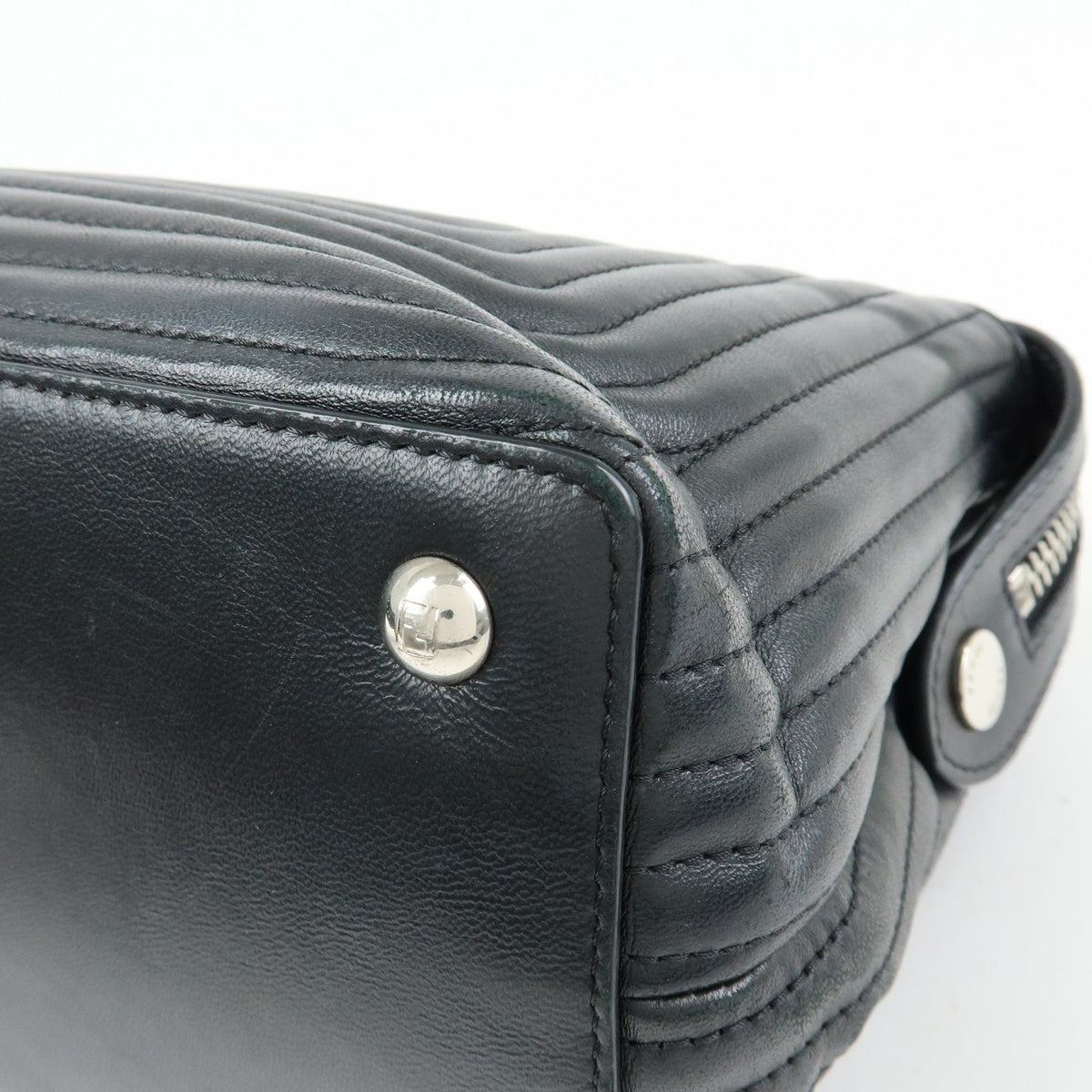 Fendi Dotcom Click Quilted Leather Black Leather Shoulder Bag Bag (Pre-Owned)