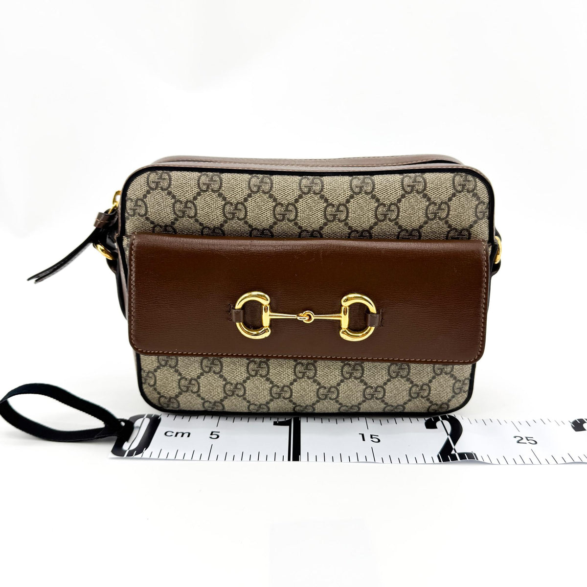 Gucci Horsebit 1955 Camera Gg Coated Canvas With Leather Beige Canvas Handbag (Pre-Owned)