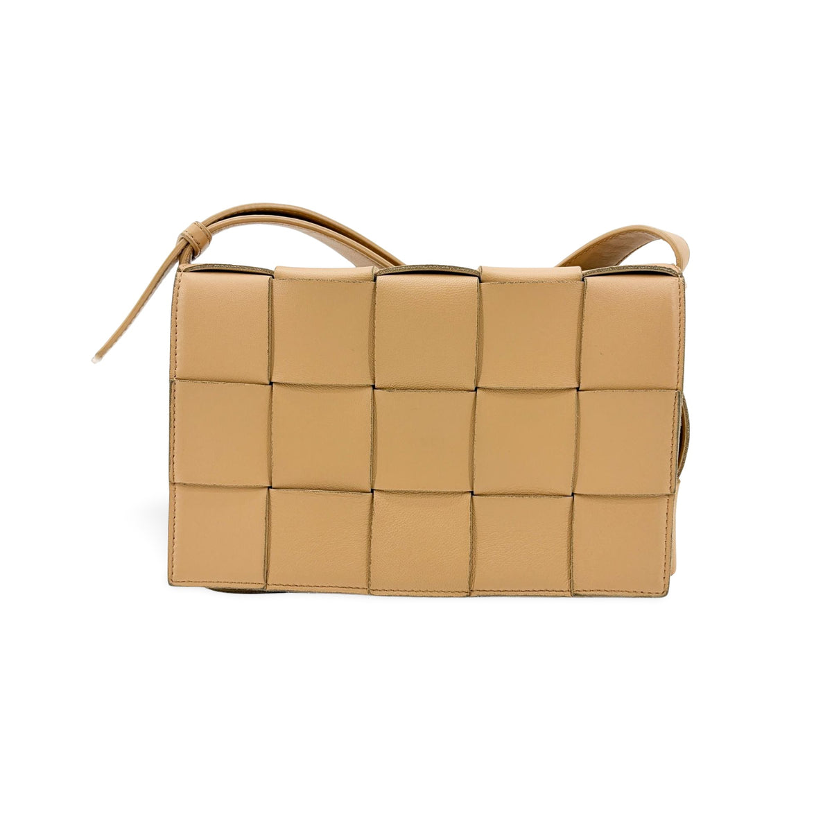 Bottega Veneta Cassette Maxi Intrecciato Leather Beige Leather Crossbody Bag Bag (Pre-Owned)