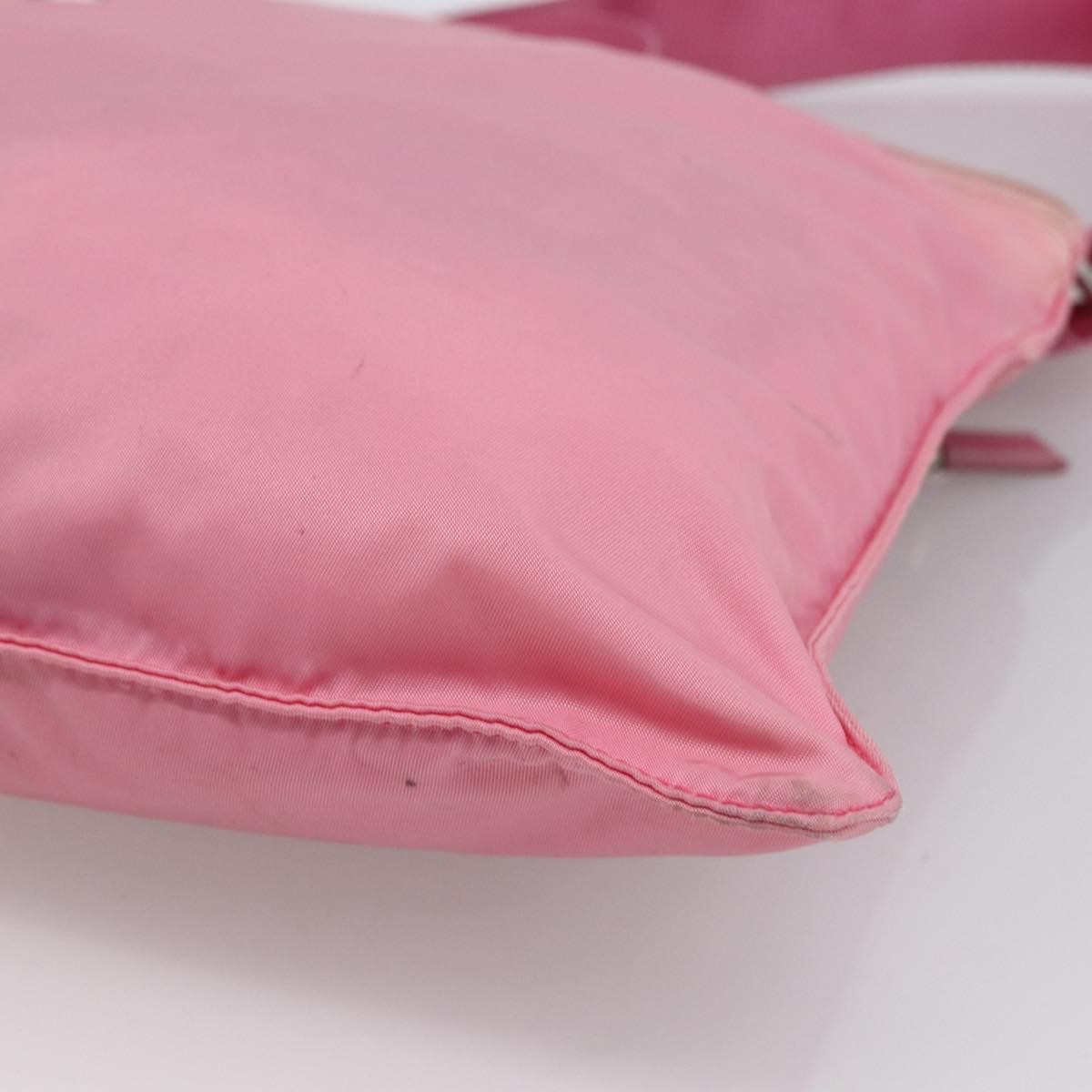 Prada Front Pocket Messenger Tessuto Pink Nylon Shoulder Bag Bag (Pre-Owned)