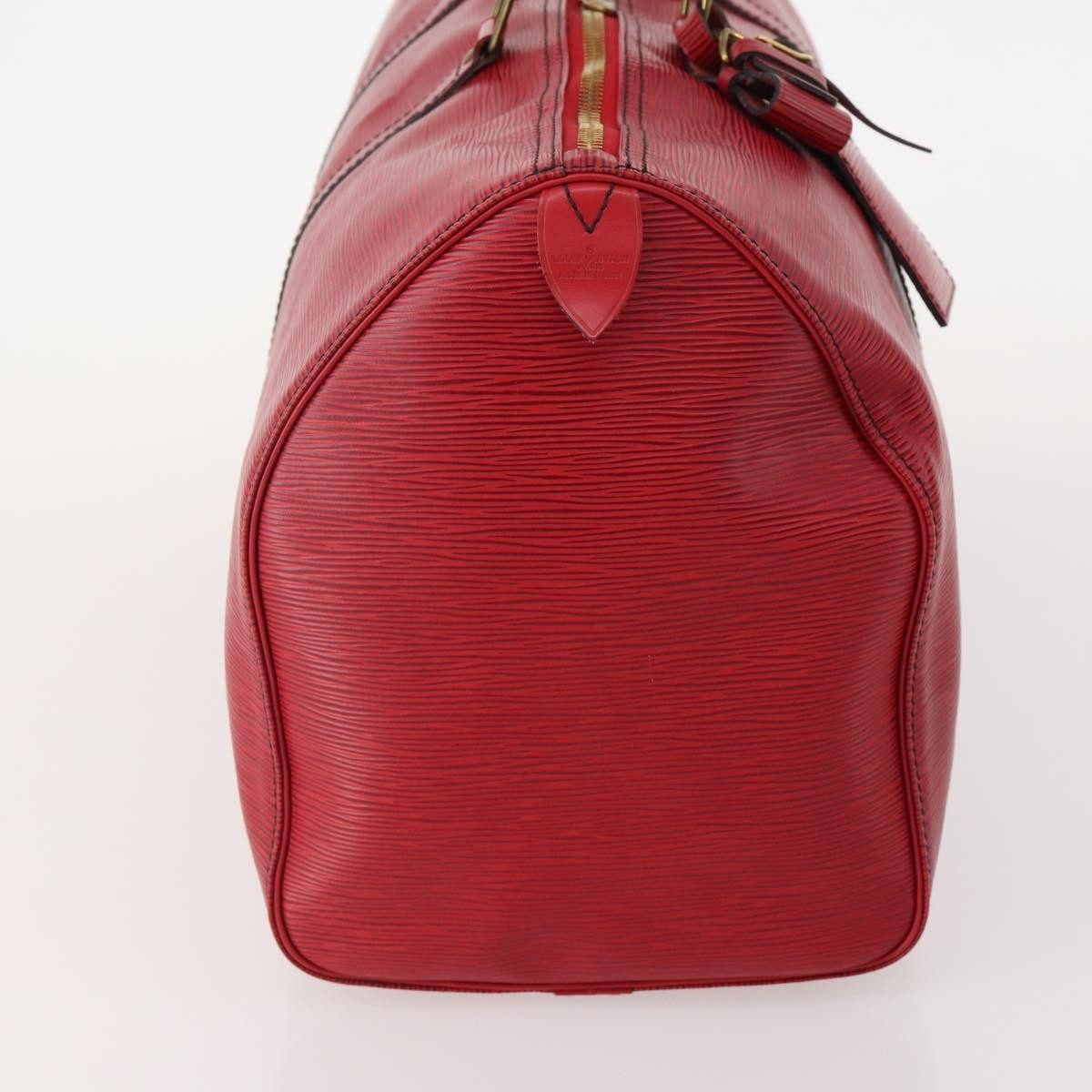 Louis Vuitton Keepall Epi Leather Red Leather Travel Bag Bag (Pre-Owned)