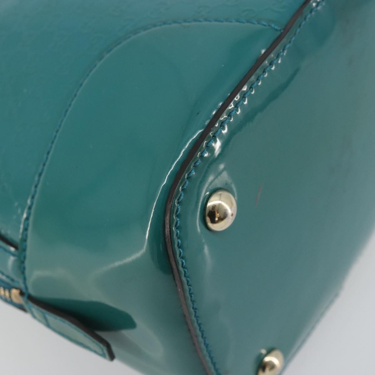 Gucci Nice Top Handle Microguccissima Patent Turquoise Patent_Leather Handbag (Pre-Owned)