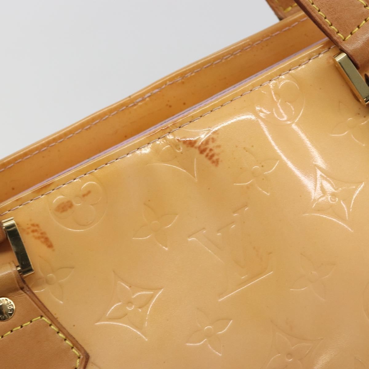 Louis Vuitton Houston Monogram Vernis Beige Patent_Leather Handbag (Pre-Owned)